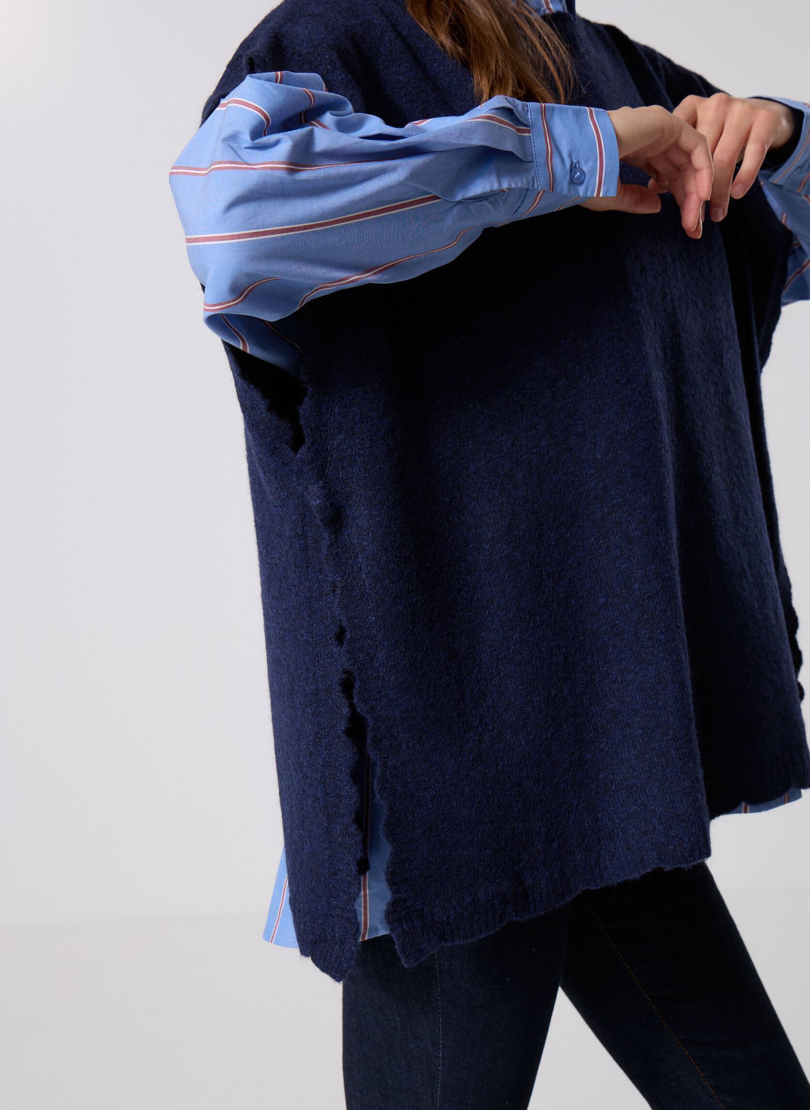 Ponchos und Capes IAMACHA PO damen blau Ichi Ponchos und Capes IAMACHA PO damen blau Total Eclipse