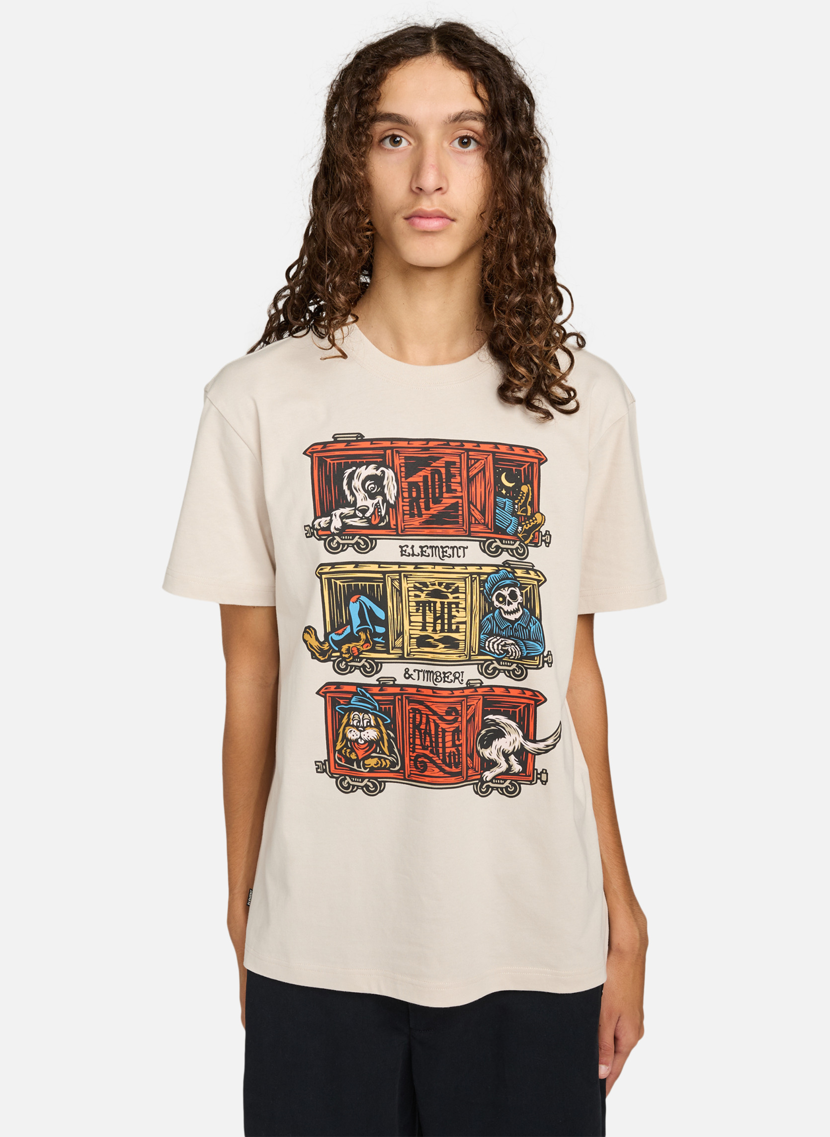 Tee-shirts Timber Boxcar homme beige Element Tee-shirts Timber Boxcar homme beige Beige