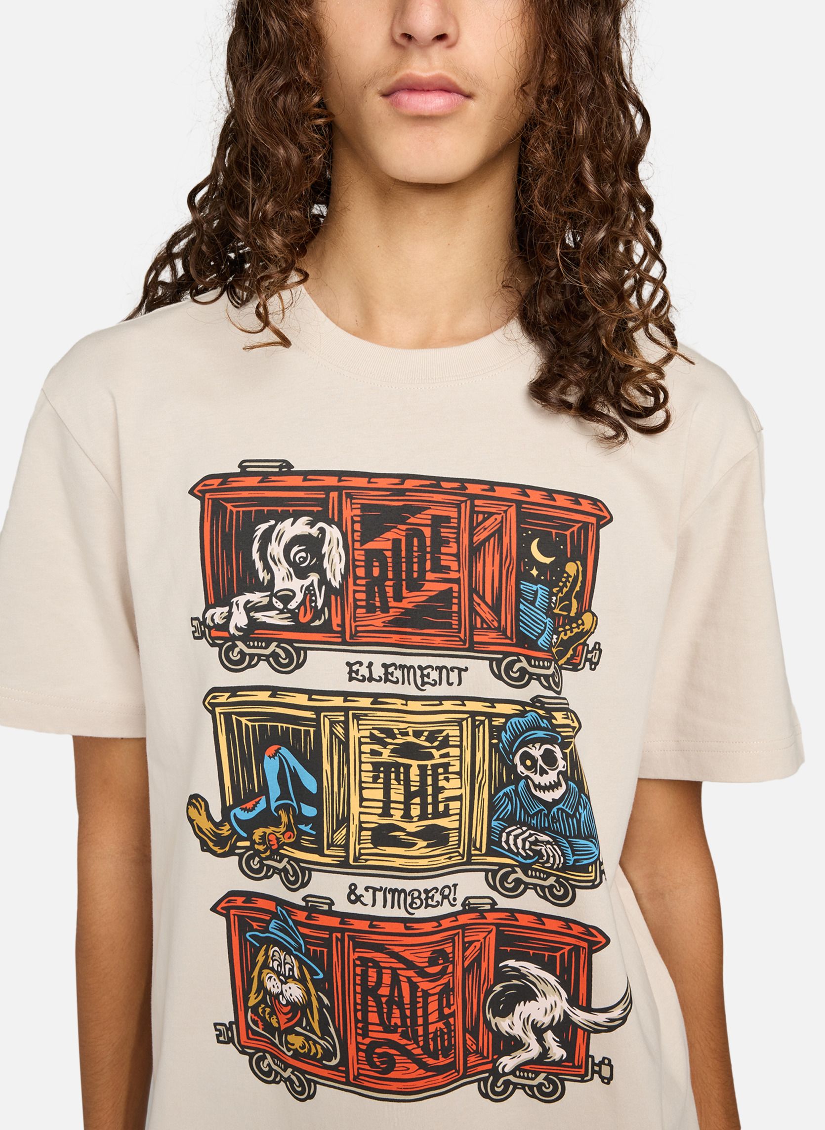 Tee-shirts Timber Boxcar homme beige Element Tee-shirts Timber Boxcar homme beige Beige