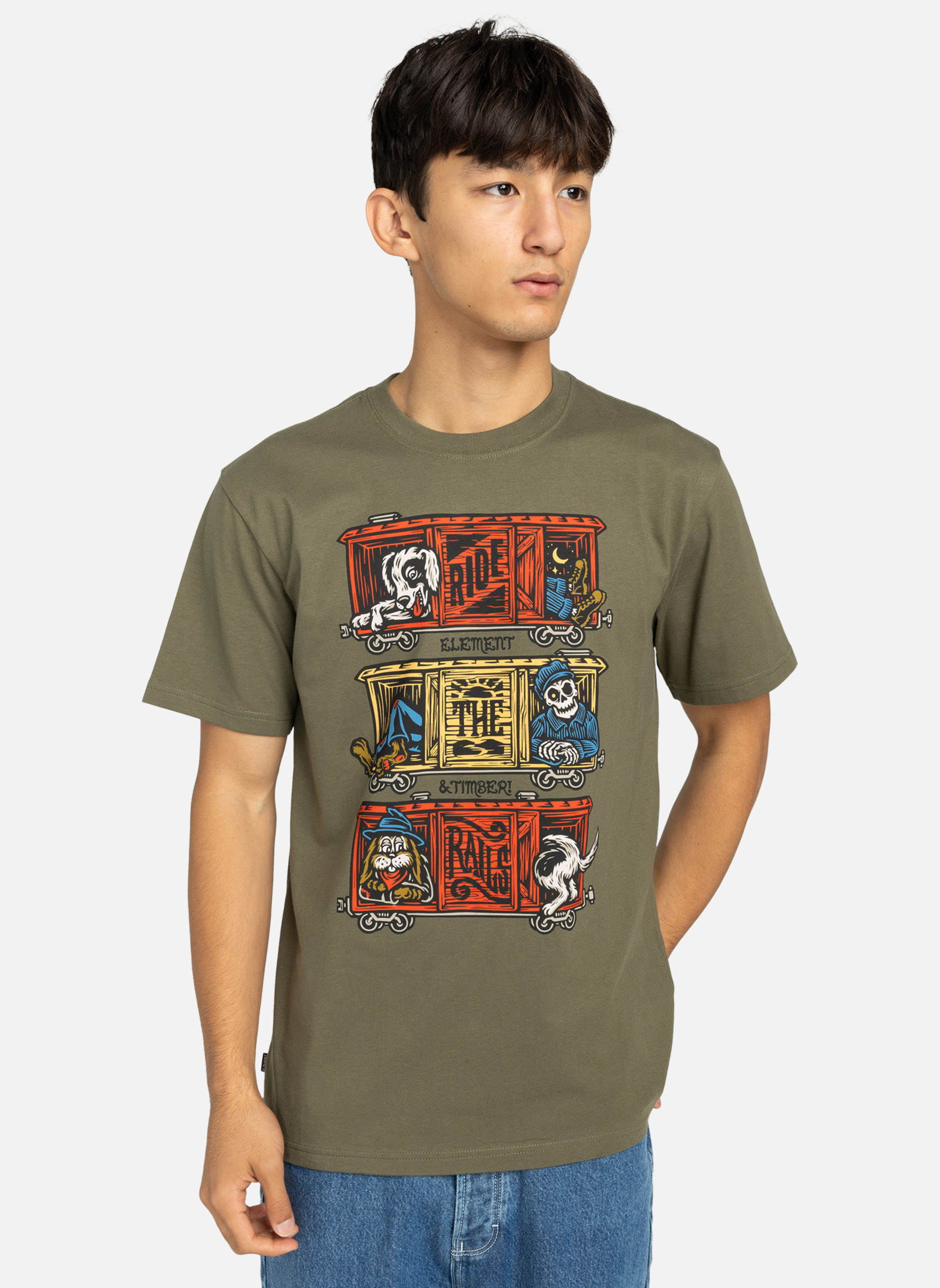 T-shirt Manches Courtes Garçon Element X Timber - Coton Biologique 100%, Coupe Regular - Collection Collaboration