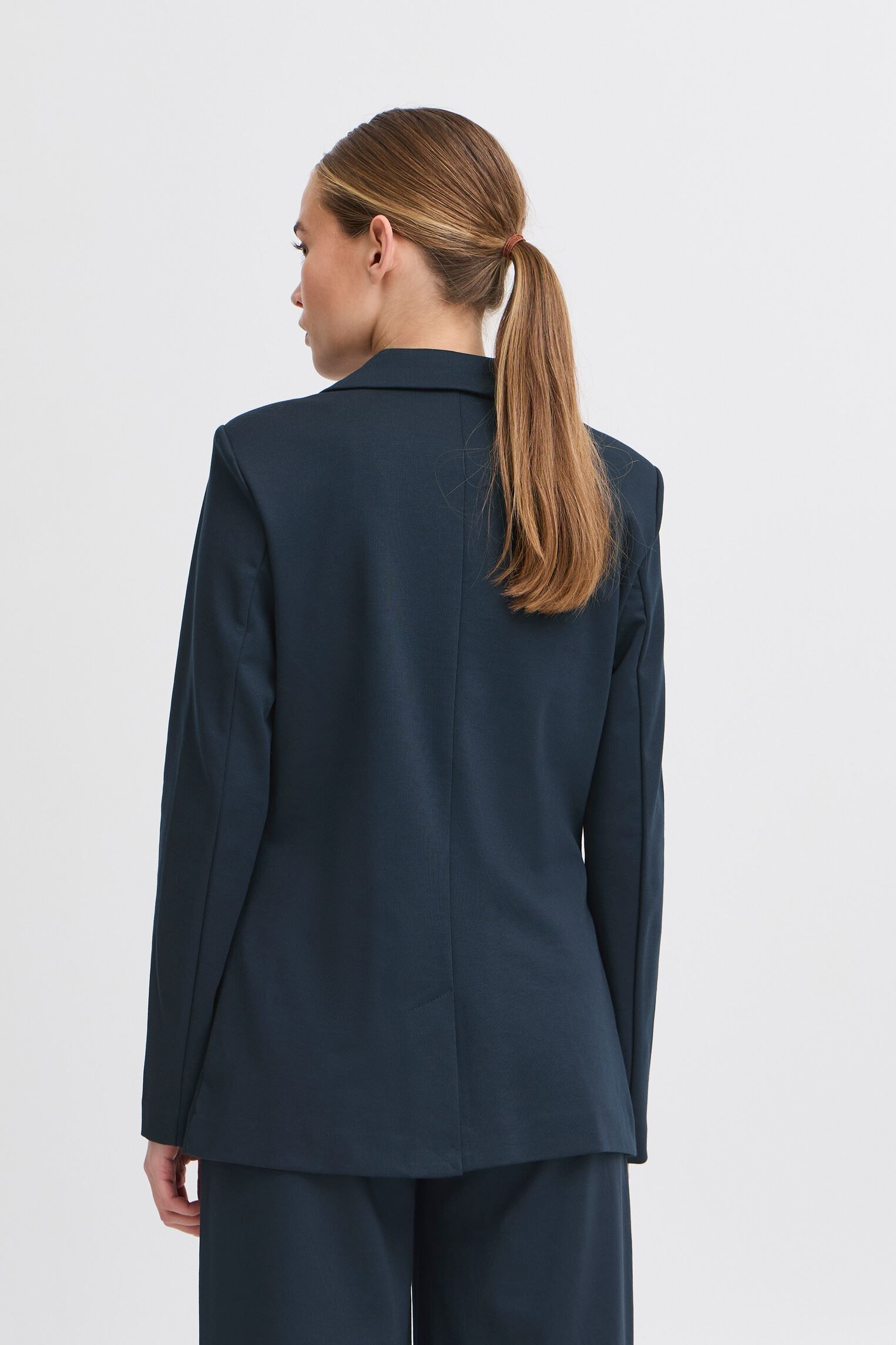 Vestes de blazer IHKATE SUS LONG BL4 femme bleu Ichi Vestes de blazer IHKATE SUS LONG BL4 femme bleu Total Eclipse