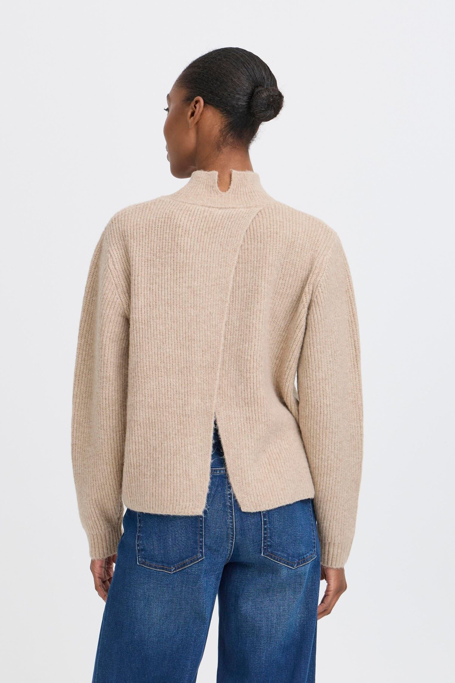 Pulls IHDUCIE LS2 femme blanc Ichi Pulls IHDUCIE LS2 femme blanc Oatmeal Melange
