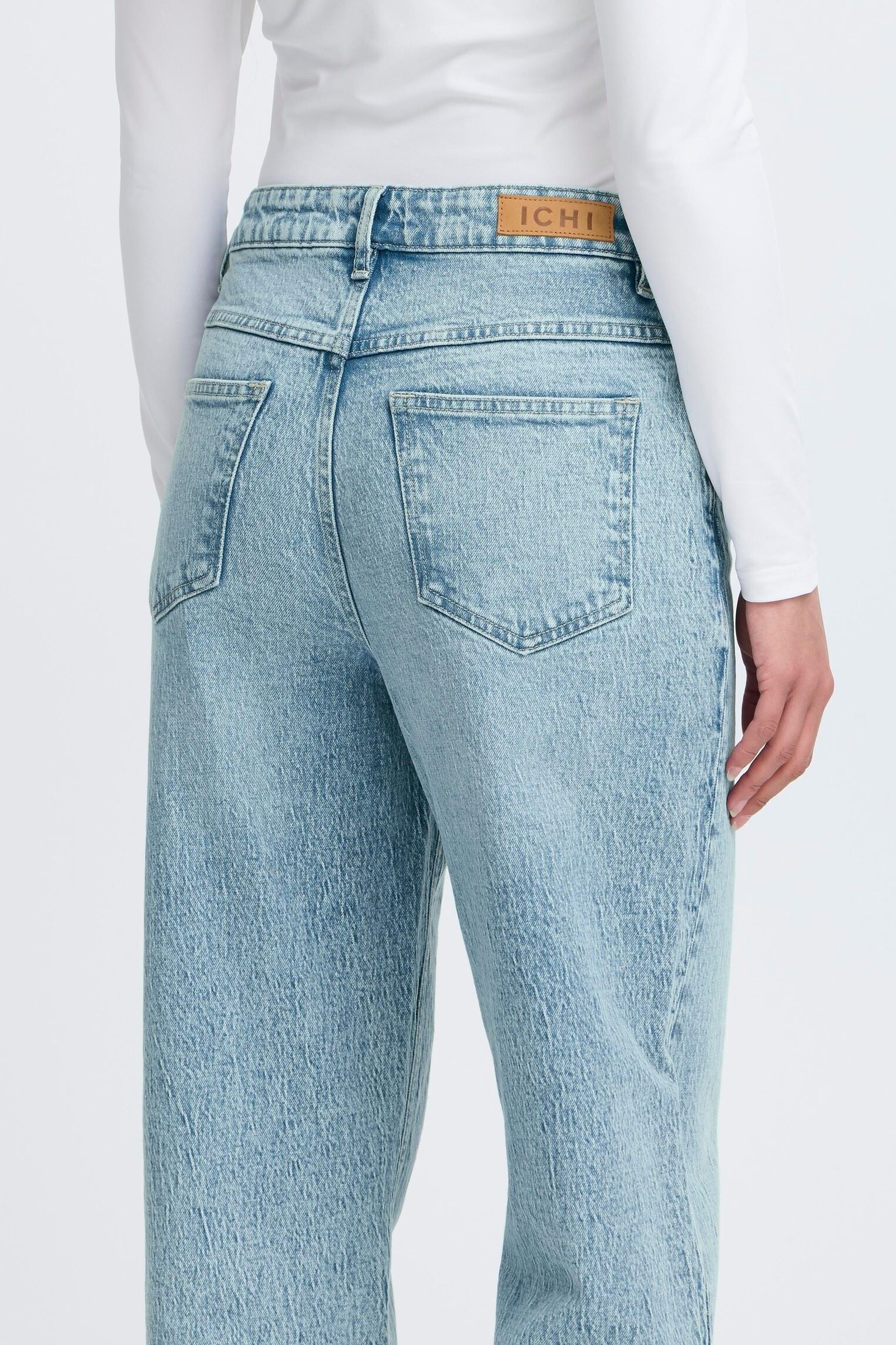 Jeans droit IHUNNI PA femme bleu Ichi Jeans droit IHUNNI PA femme bleu Denim Light Blue Stonewashed
