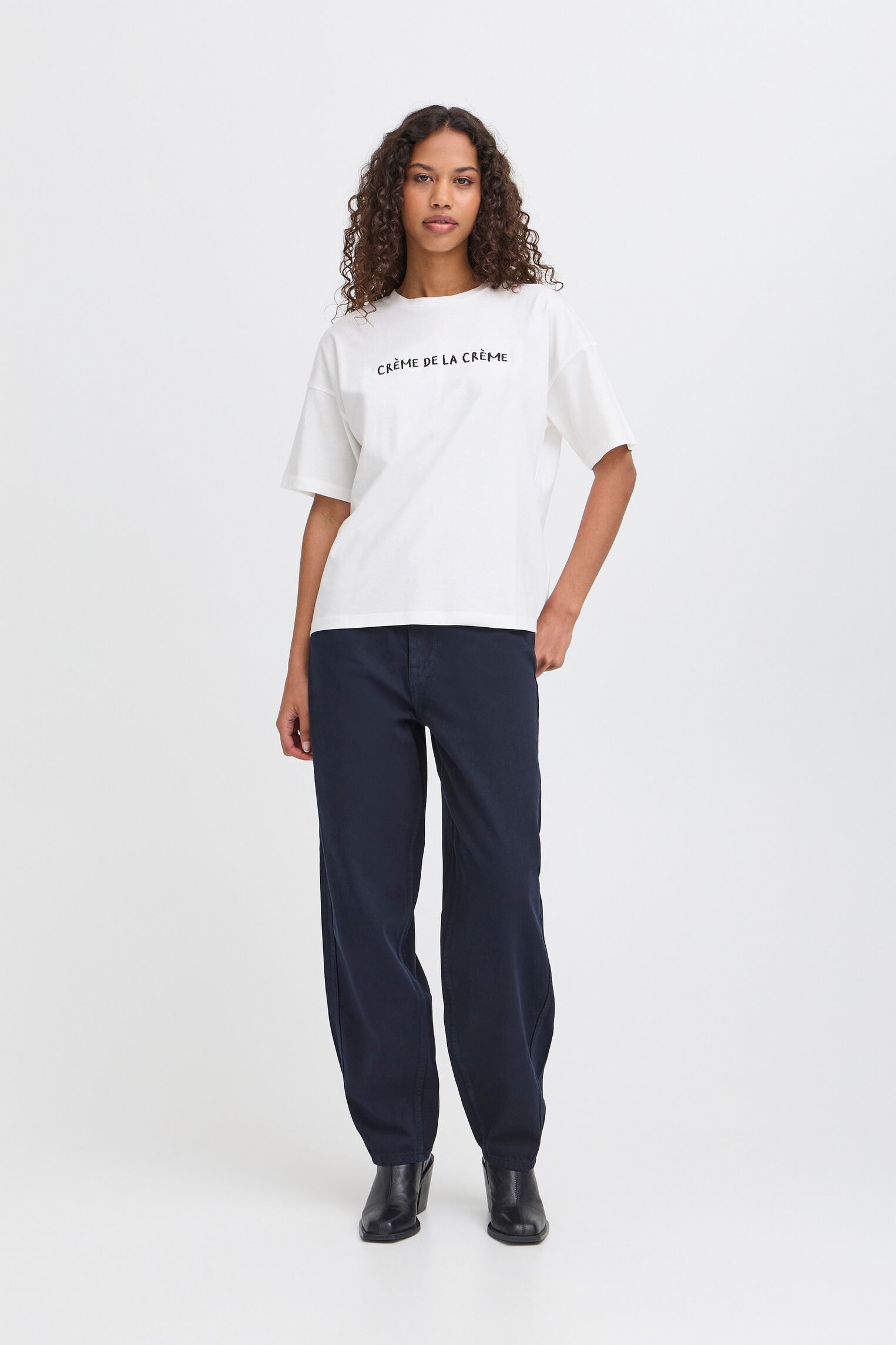 Tee-shirts manches courtes IHMADELLY SS femme blanc Ichi Tee-shirts manches courtes IHMADELLY SS femme blanc Cloud Dancer/Black