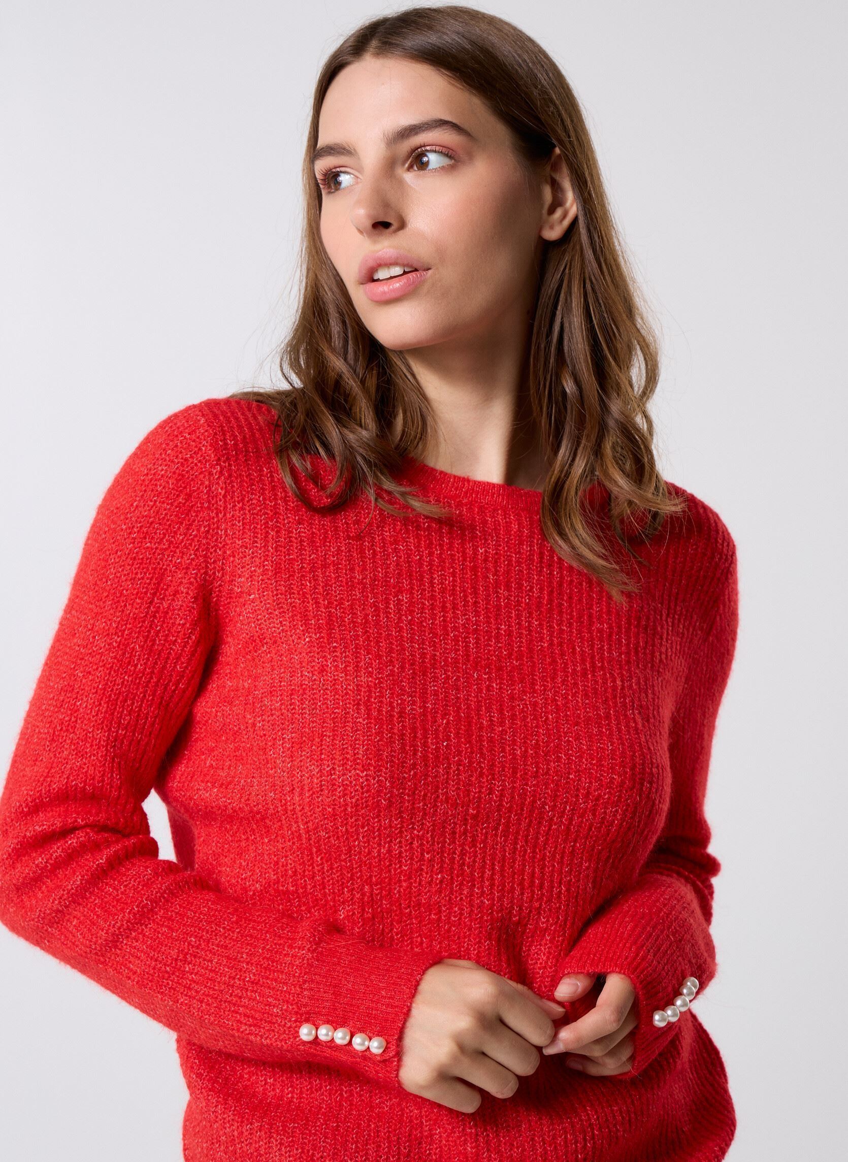 Truien IHKAMARA LS16 dames rood Ichi Truien IHKAMARA LS16 dames rood Fiery Red
