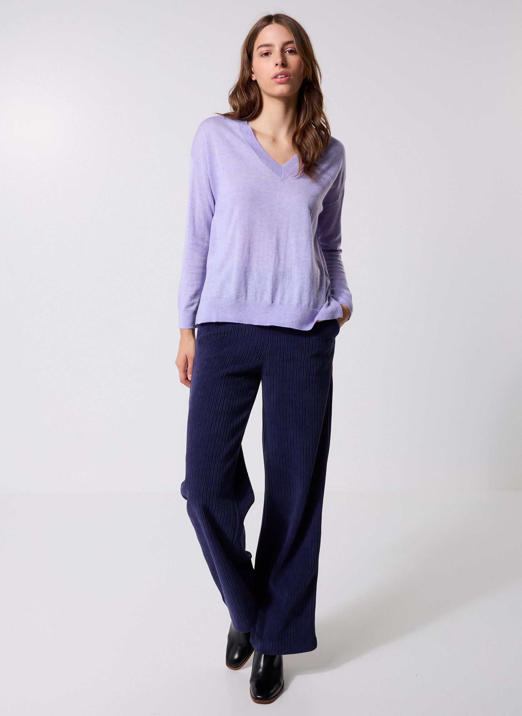 Pantalons droit IHKATE CORDUROY PA3 femme bleu Ichi Pantalons droit IHKATE CORDUROY PA3 femme bleu Patriot Blue