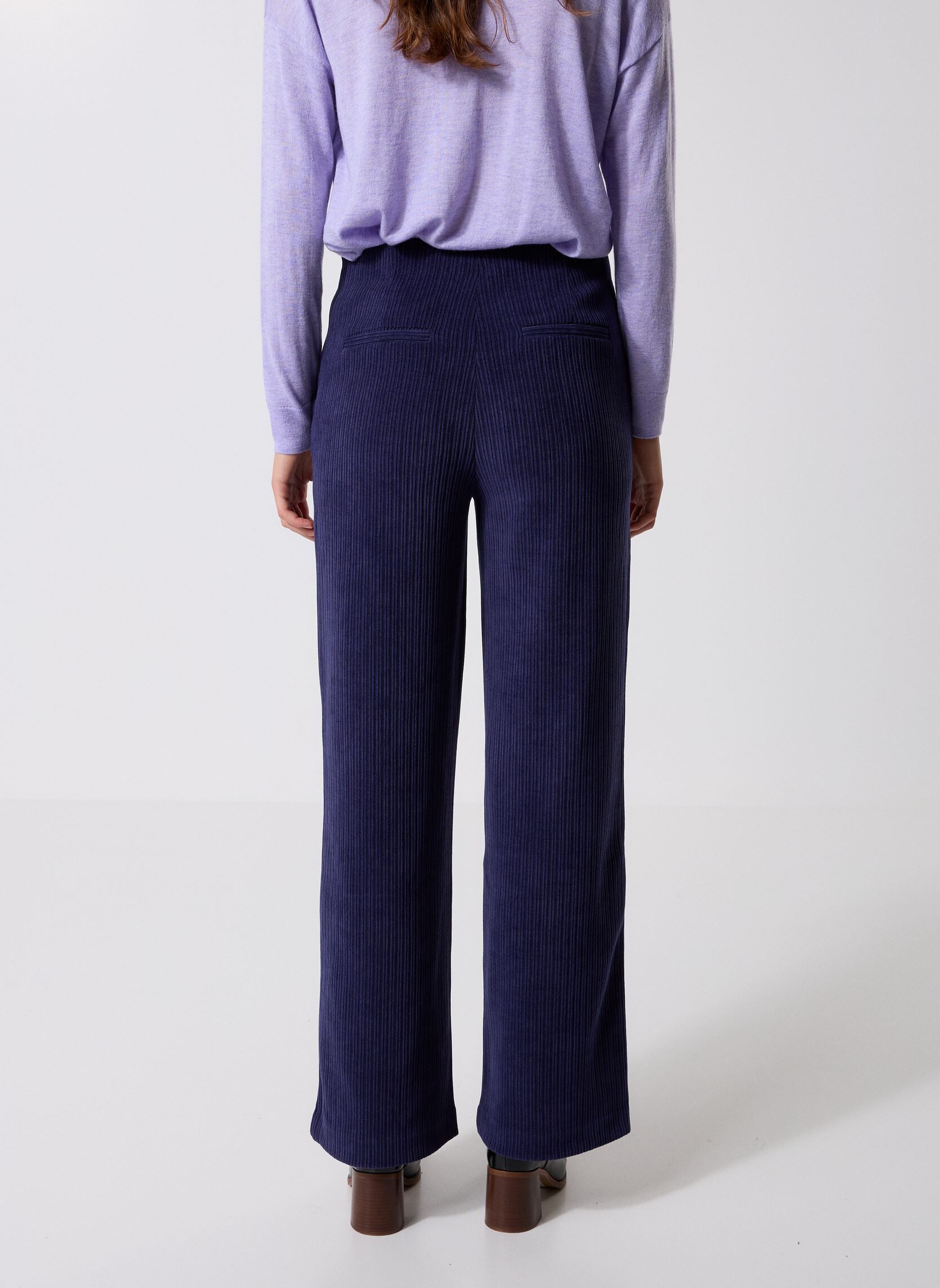 Pantalons droit IHKATE CORDUROY PA3 femme bleu Ichi Pantalons droit IHKATE CORDUROY PA3 femme bleu Patriot Blue