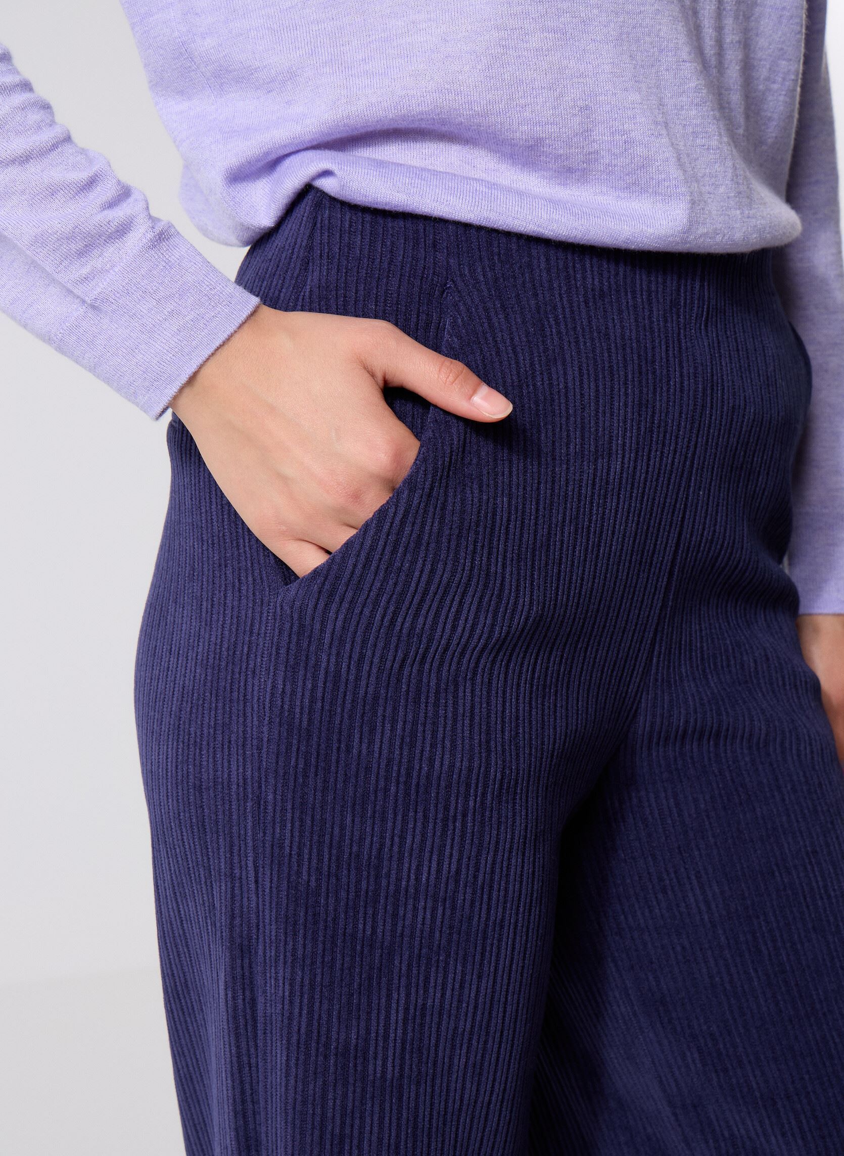 Pantalons droit IHKATE CORDUROY PA3 femme bleu Ichi Pantalons droit IHKATE CORDUROY PA3 femme bleu Patriot Blue