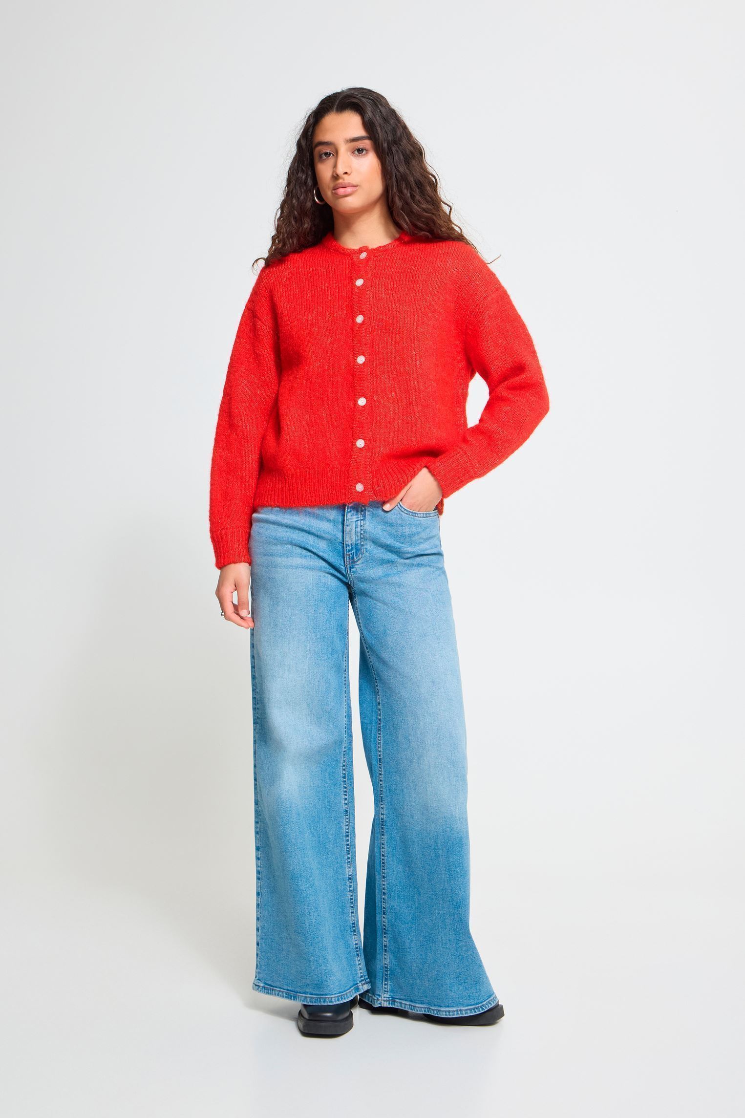 Gilets Ihbelablue Ca femme rouge Ichi Gilets Ihbelablue Ca femme rouge POINSETTIA
