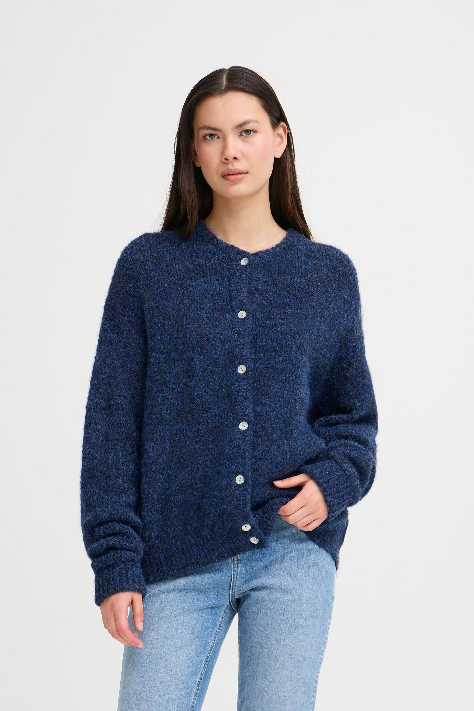 Strickjacken und Westen Ihbelablue Ca damen blau Ichi Strickjacken und Westen Ihbelablue Ca damen blau PATRIOT BLUE