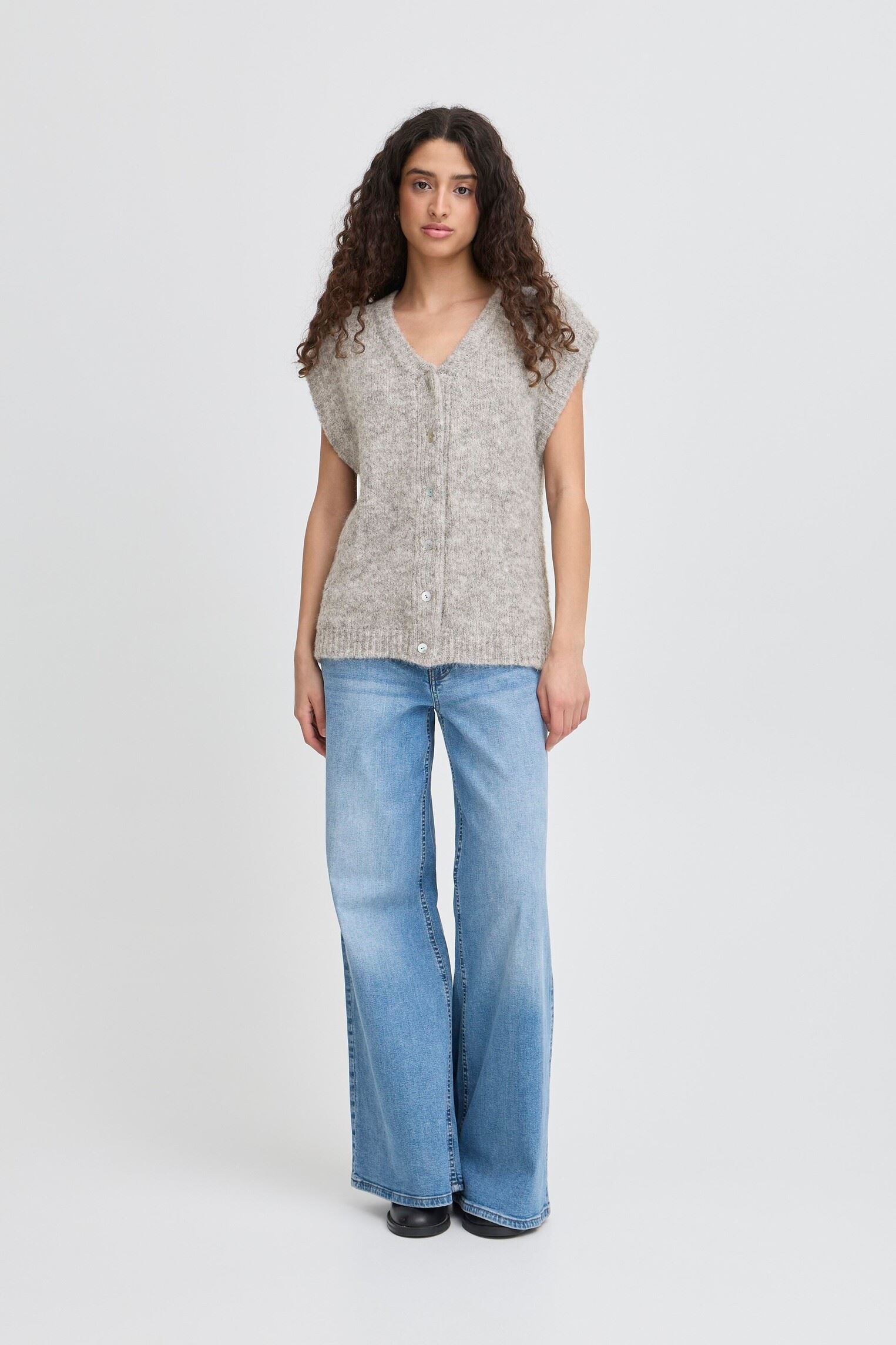 Gilets IHBELABLUE WA femme gris Ichi Gilets IHBELABLUE WA femme gris LIGHT GREY MELANGE
