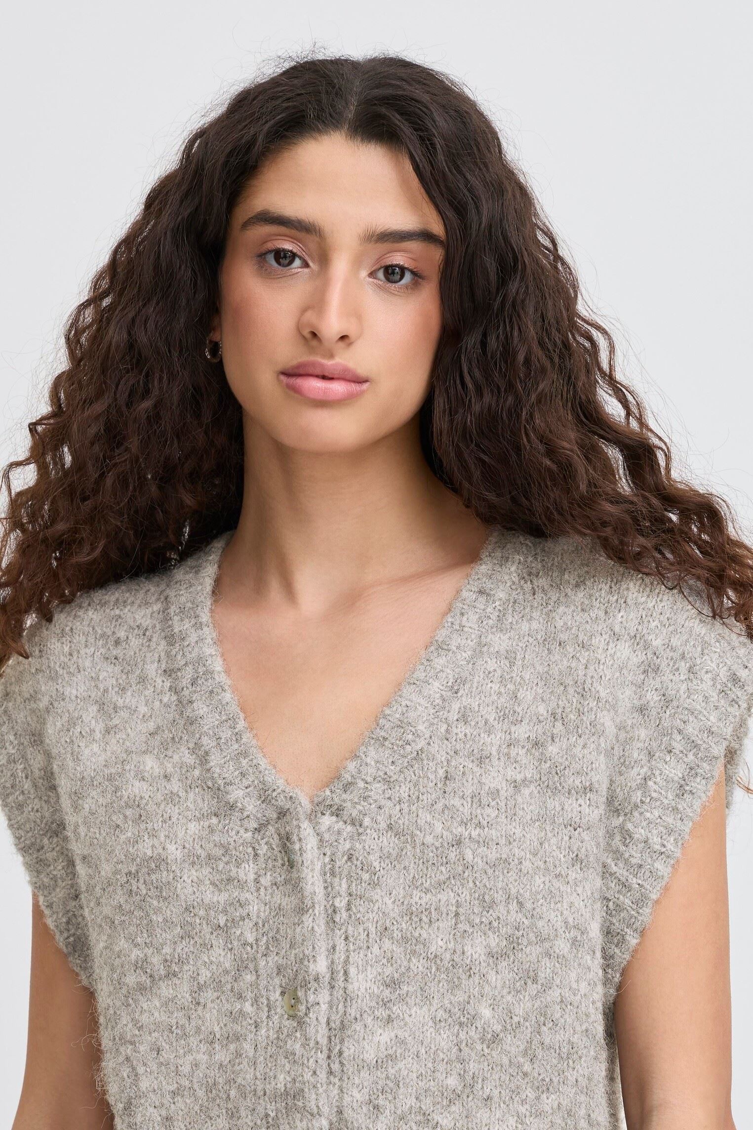 Gilets IHBELABLUE WA femme gris Ichi Gilets IHBELABLUE WA femme gris LIGHT GREY MELANGE