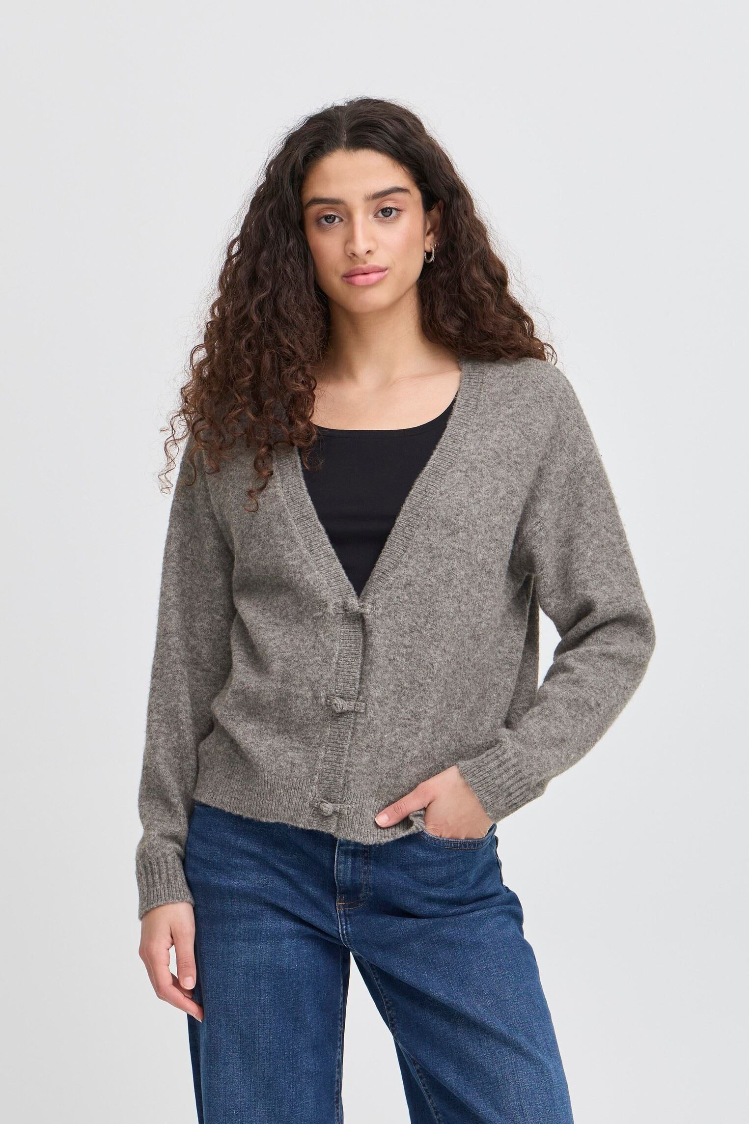 Vesten IHDASILA CA dames grijs Ichi Vesten IHDASILA CA dames grijs DARK GREY MELANGE