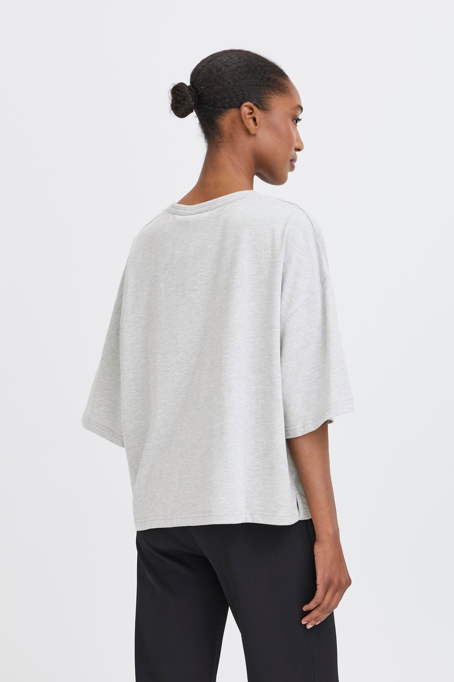 Kurzarm-T-Shirts IHPALMER EX LOOSE SS damen grau Ichi Kurzarm-T-Shirts IHPALMER EX LOOSE SS damen grau Grey Melange