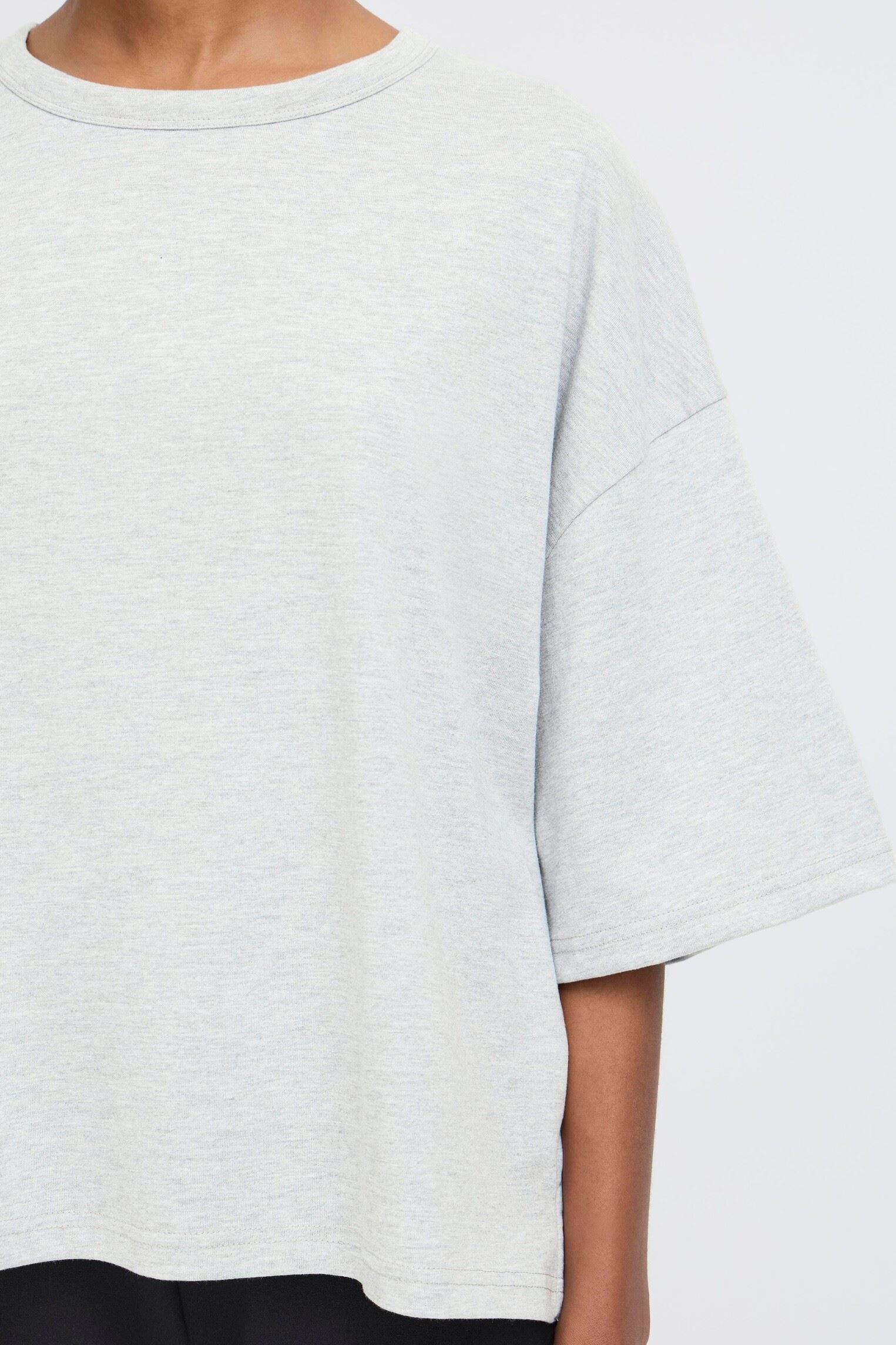 Kurzarm-T-Shirts IHPALMER EX LOOSE SS damen grau Ichi Kurzarm-T-Shirts IHPALMER EX LOOSE SS damen grau Grey Melange