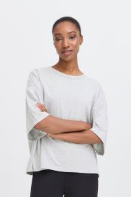 Kurzarm-T-Shirts IHPALMER EX LOOSE SS damen grau Ichi Kurzarm-T-Shirts IHPALMER EX LOOSE SS damen grau Grey Melange