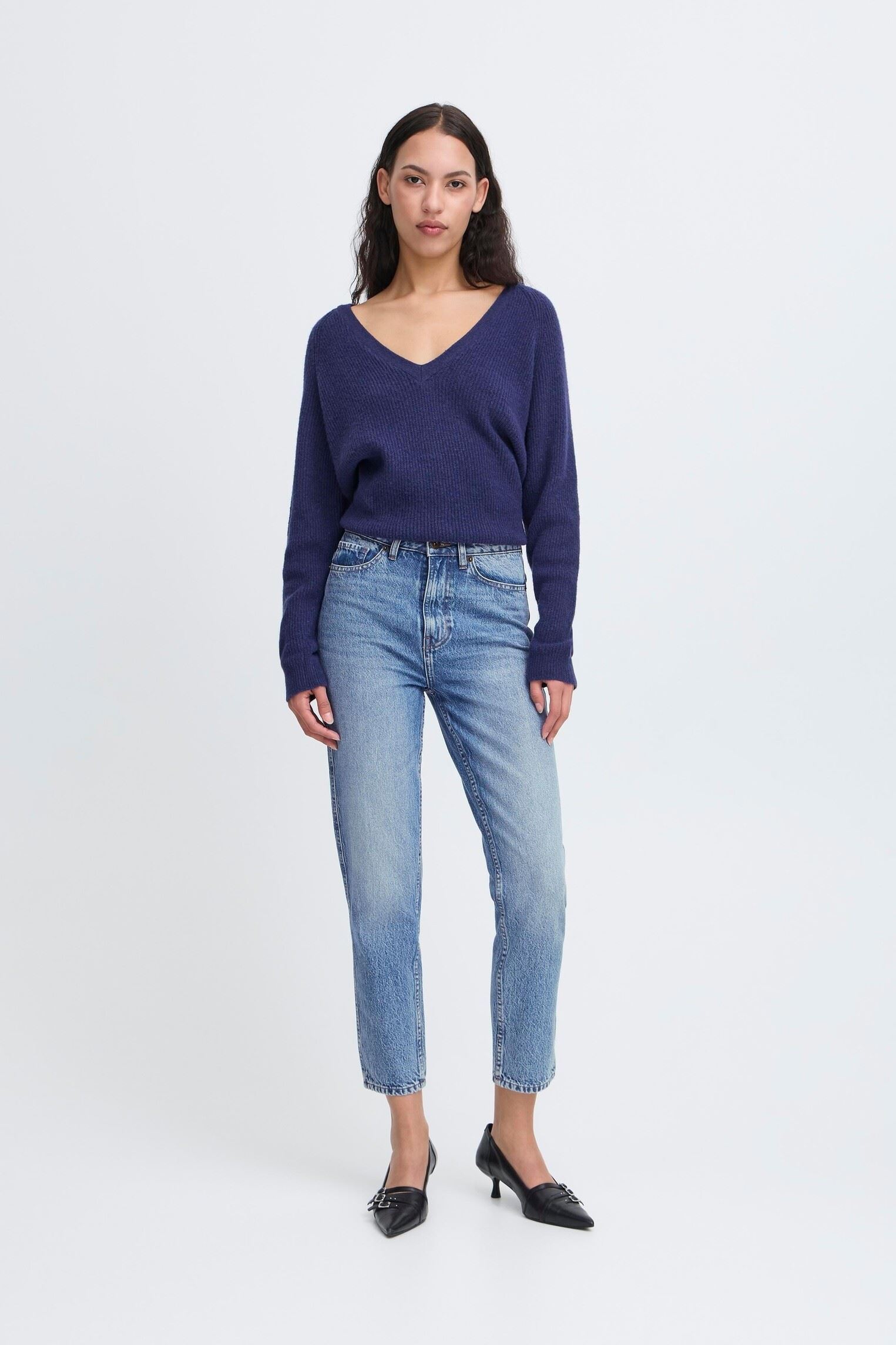 Jeans droit IHBAUVE PA femme bleu Ichi Jeans droit IHBAUVE PA femme bleu LIGHT BLUE WASHED