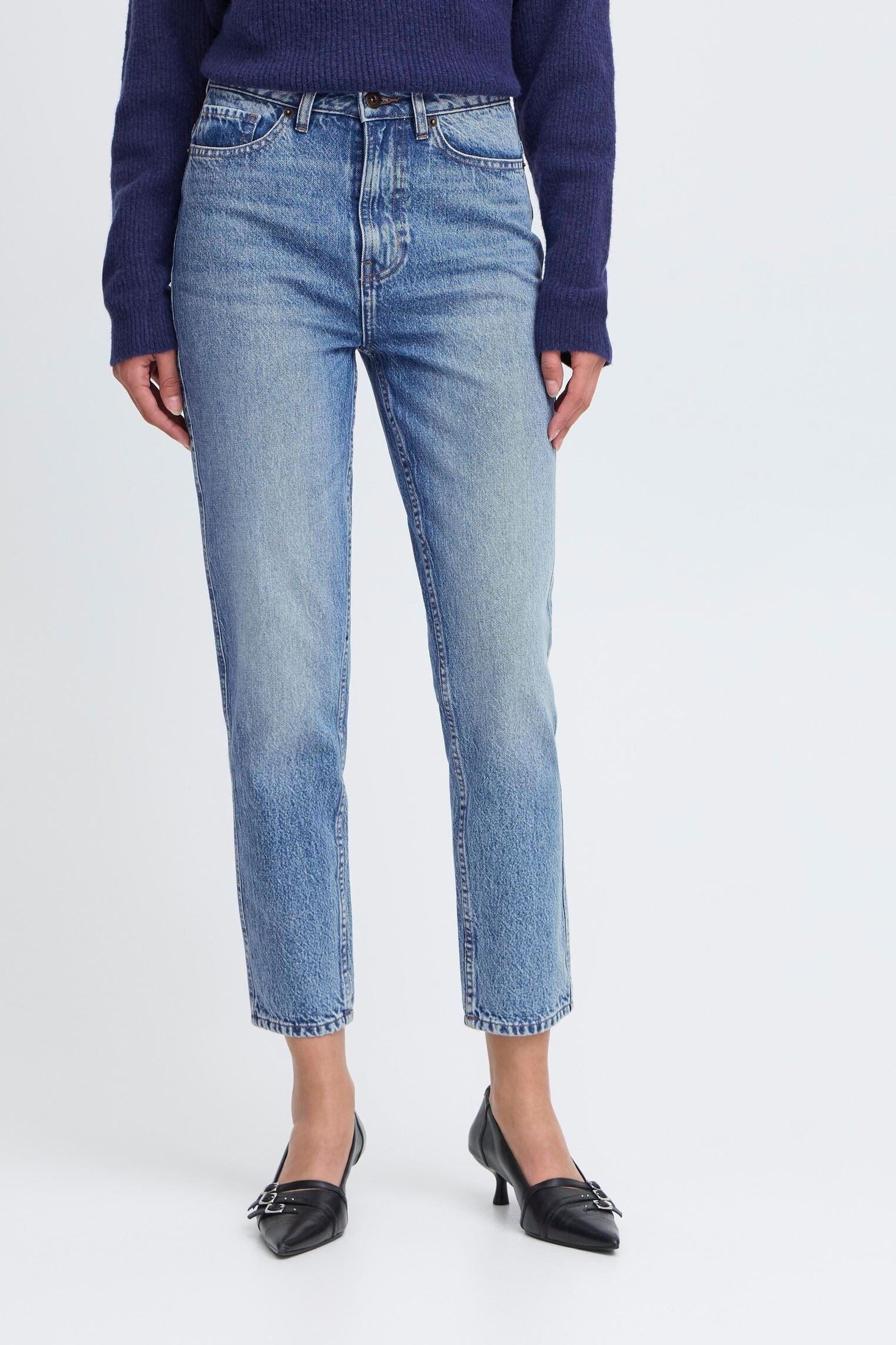 Jeans droit IHBAUVE PA femme bleu Ichi Jeans droit IHBAUVE PA femme bleu LIGHT BLUE WASHED