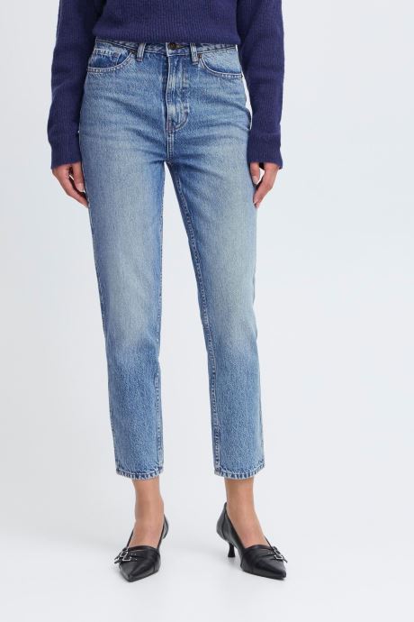 Ichi Jeans droit IHBAUVE PA femme bleu