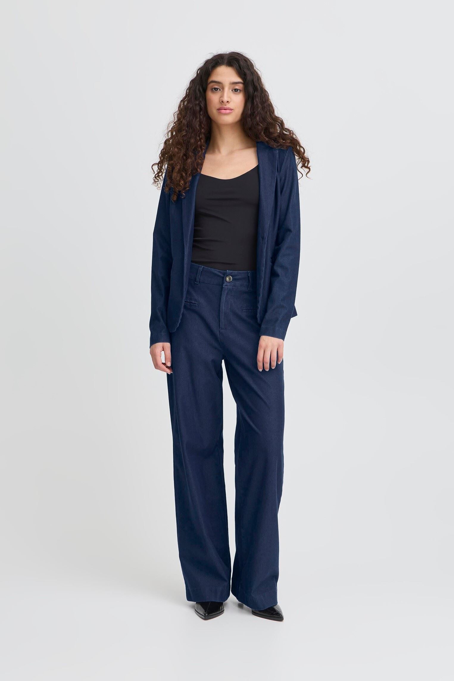 Pantalons droit IHKATE DENIM PA femme bleu Ichi Pantalons droit IHKATE DENIM PA femme bleu Dark Blue