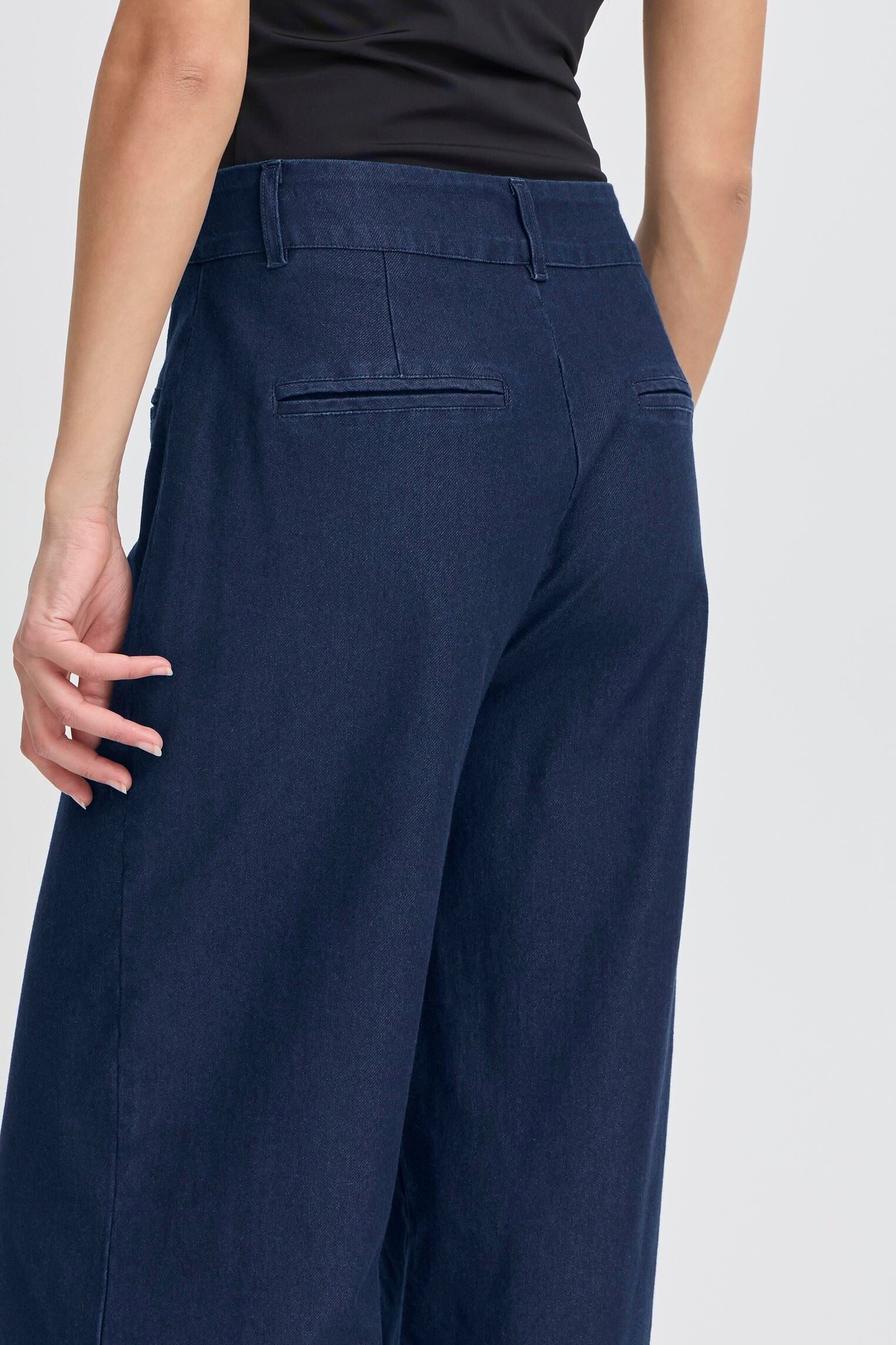 Pantalons droit IHKATE DENIM PA femme bleu Ichi Pantalons droit IHKATE DENIM PA femme bleu Dark Blue