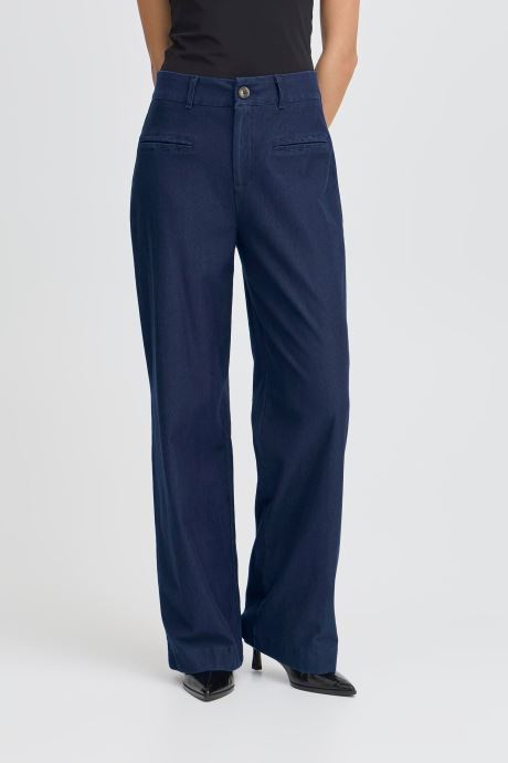 Ichi Rechte broeken IHKATE DENIM PA dames blauw