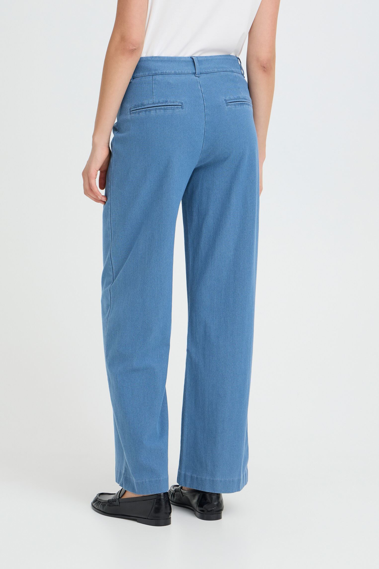 Pantalons droit IHKATE DENIM PA femme bleu Ichi Pantalons droit IHKATE DENIM PA femme bleu Kate Denim Medium Blue