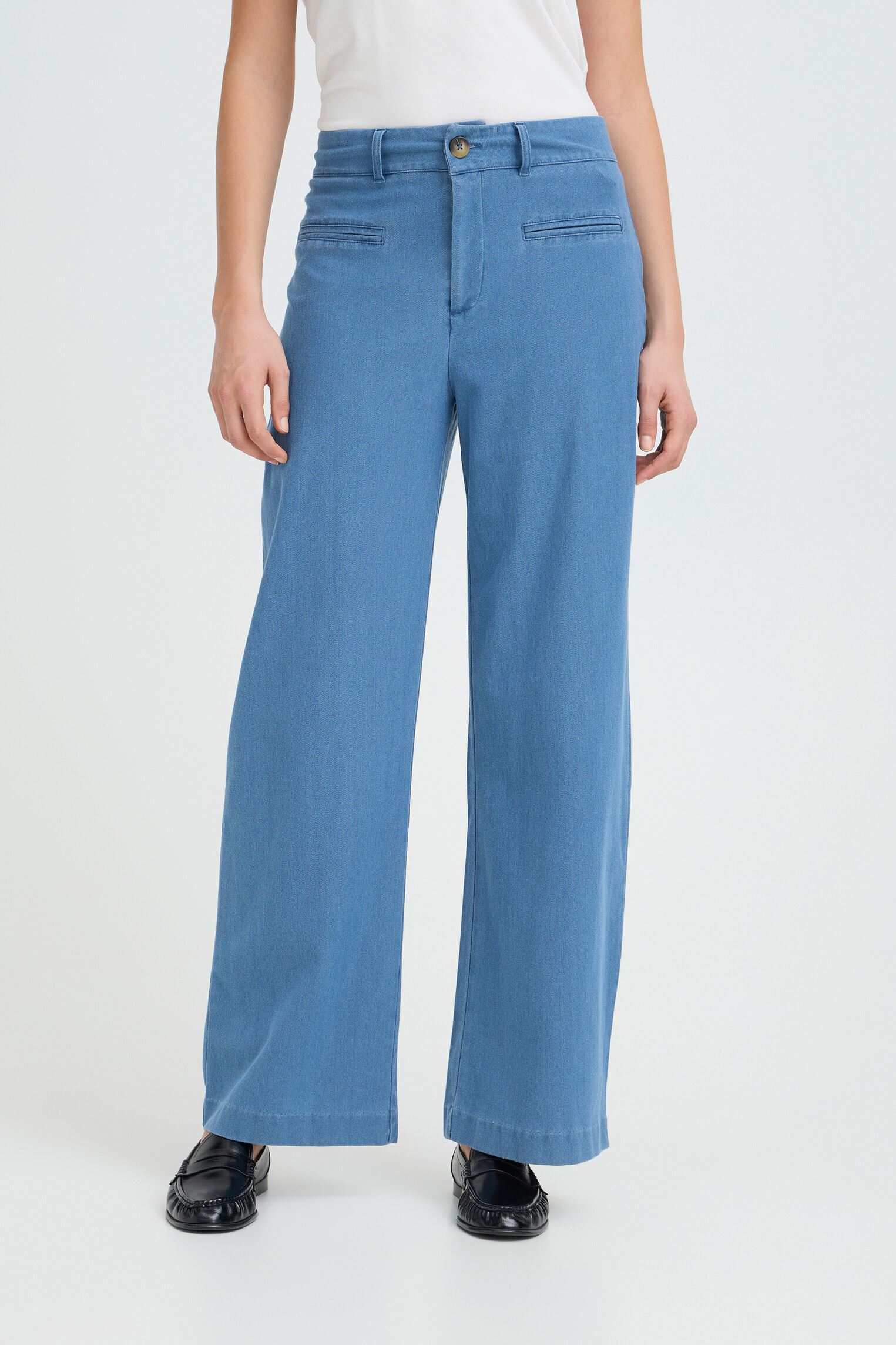 Pantalons droit IHKATE DENIM PA femme bleu Ichi Pantalons droit IHKATE DENIM PA femme bleu Kate Denim Medium Blue