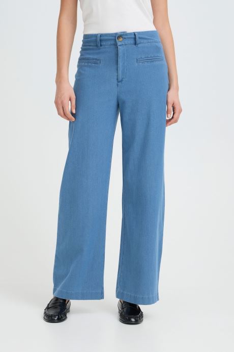 Ichi Straight Leg Hosen IHKATE DENIM PA damen blau