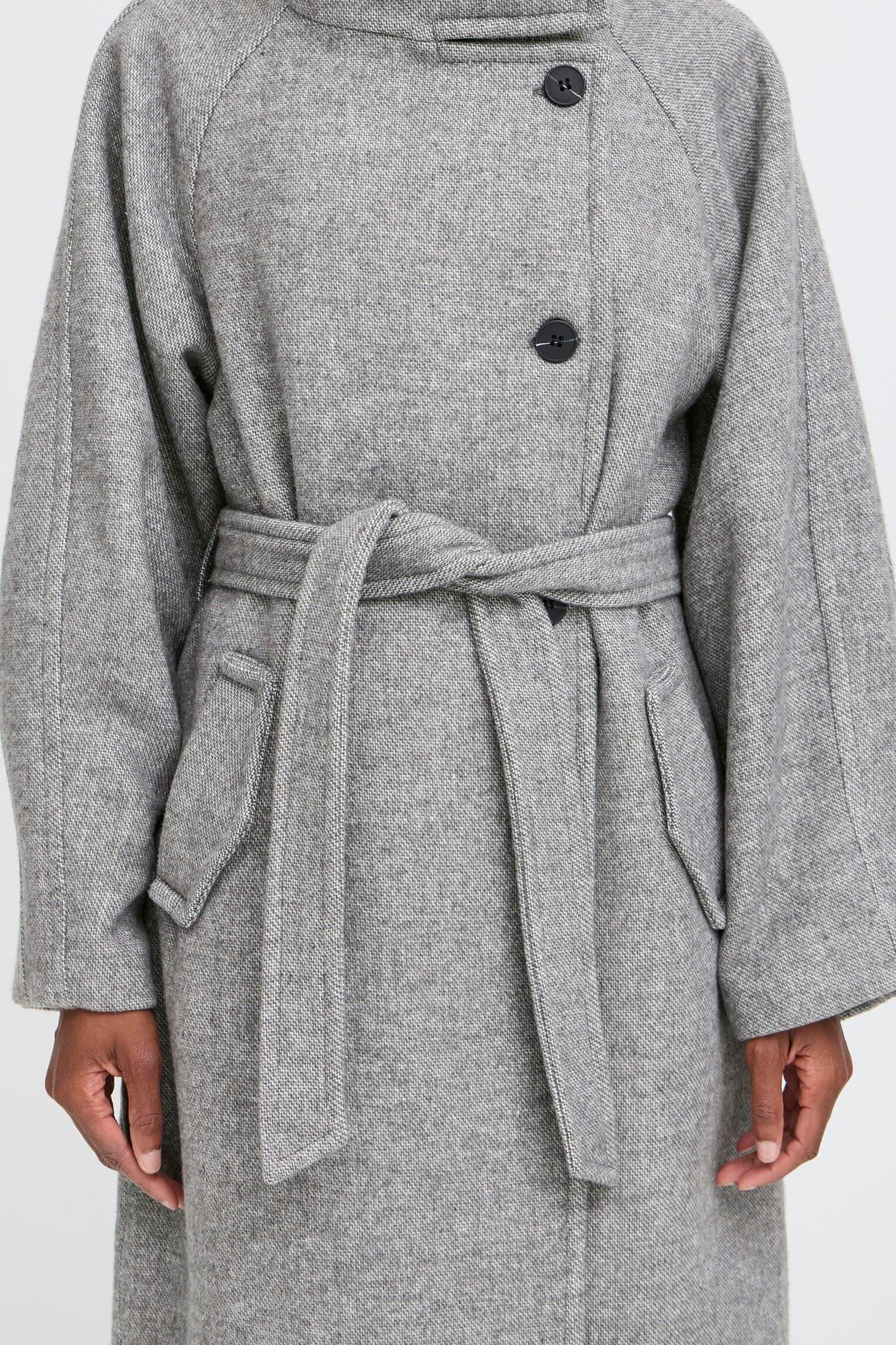 Mantels IHGAZIVA JA2 dames grijs Ichi Mantels IHGAZIVA JA2 dames grijs Grey Melange