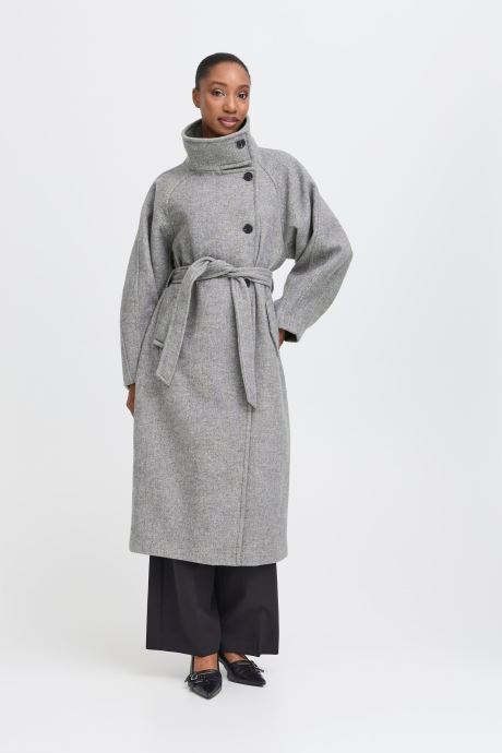 Ichi Manteaux IHGAZIVA JA2 femme gris