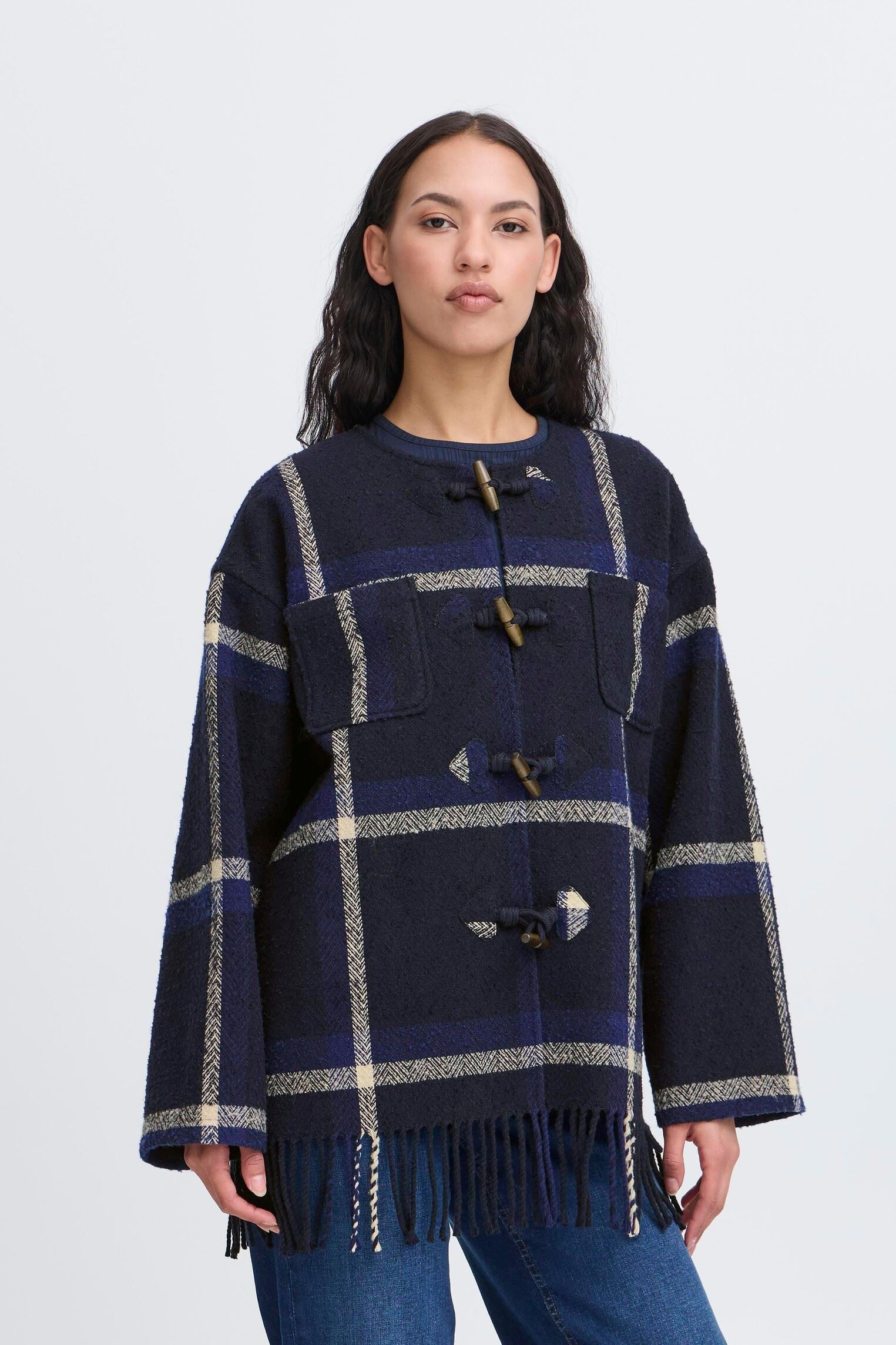 Manteaux IHFONIZA JA femme bleu Ichi Manteaux IHFONIZA JA femme bleu Patriot Blue