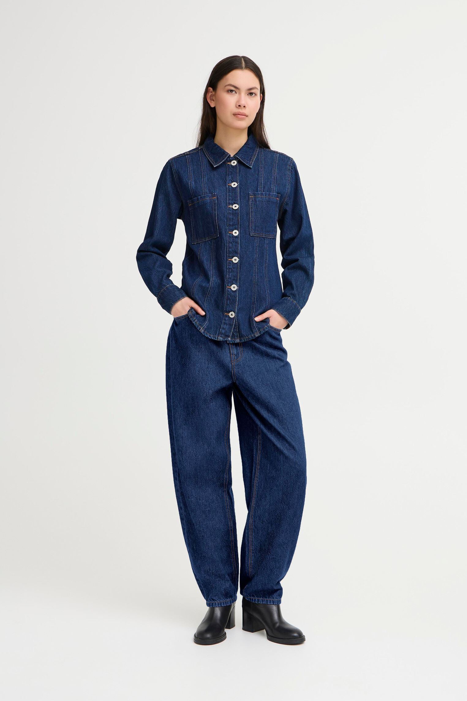 Mom jeans IHBERISEL PA2 dames blauw Ichi Mom jeans IHBERISEL PA2 dames blauw Denim Authentic Blue