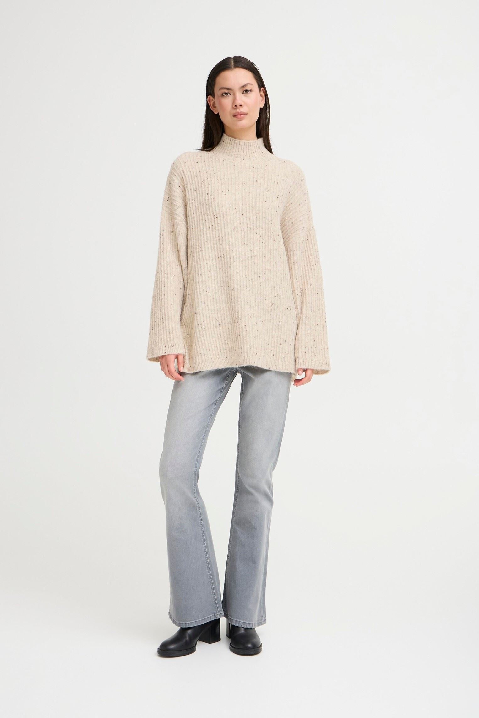 Pulls IHDREWS LS femme blanc Ichi Pulls IHDREWS LS femme blanc OATMEAL MELANGE