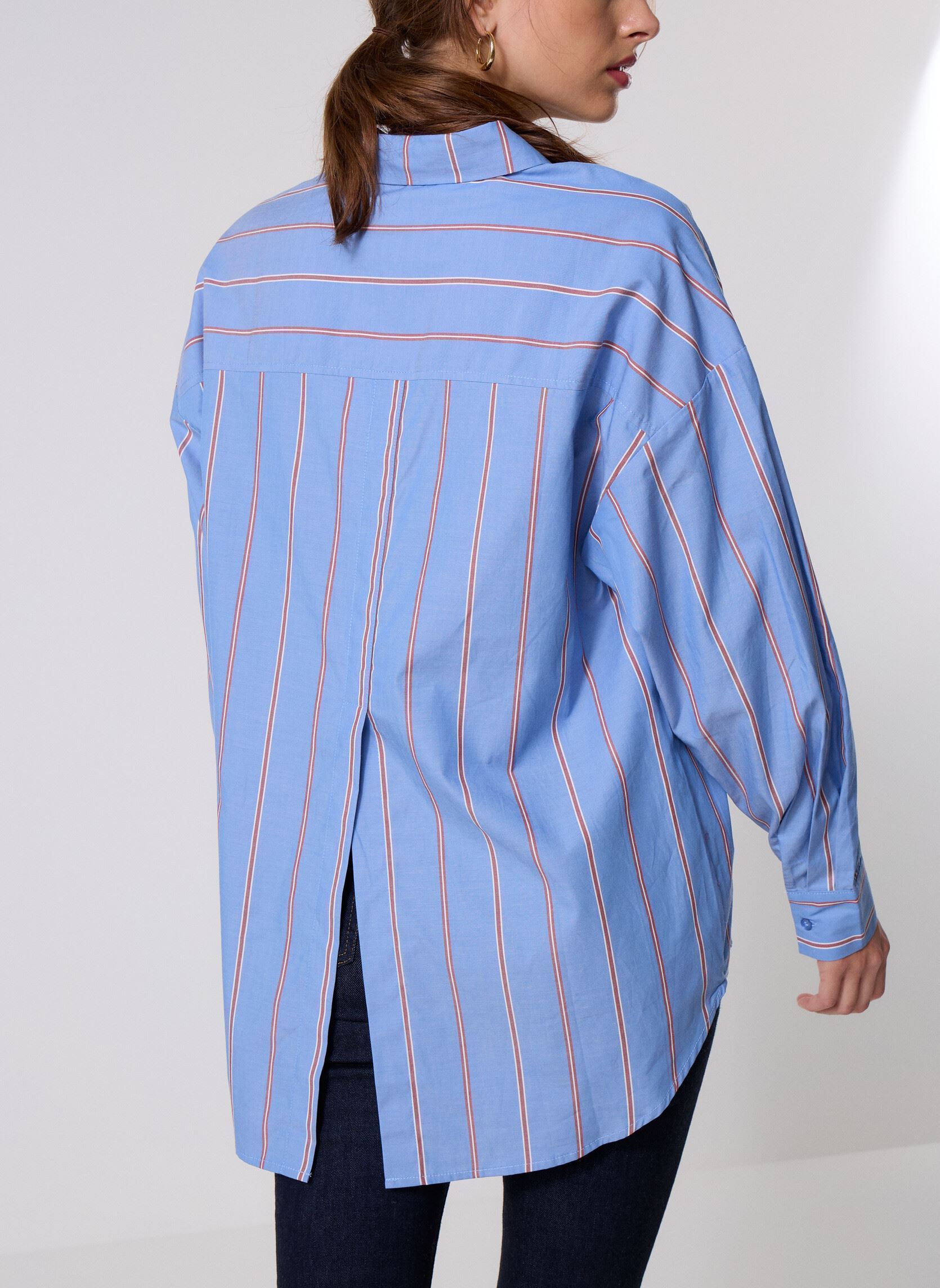 Lange mouw overhemden IHSADIA SH2 dames blauw Ichi Lange mouw overhemden IHSADIA SH2 dames blauw Blue Yonder Stripe