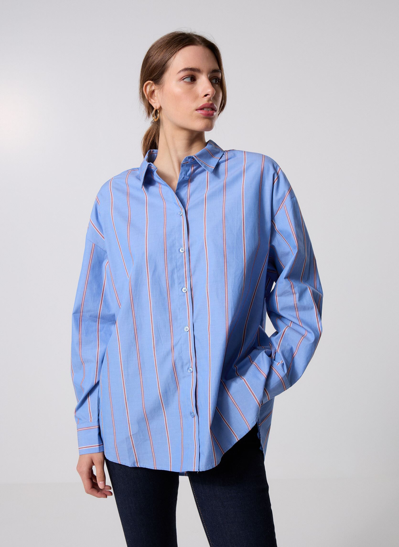Lange mouw overhemden IHSADIA SH2 dames blauw Ichi Lange mouw overhemden IHSADIA SH2 dames blauw Blue Yonder Stripe