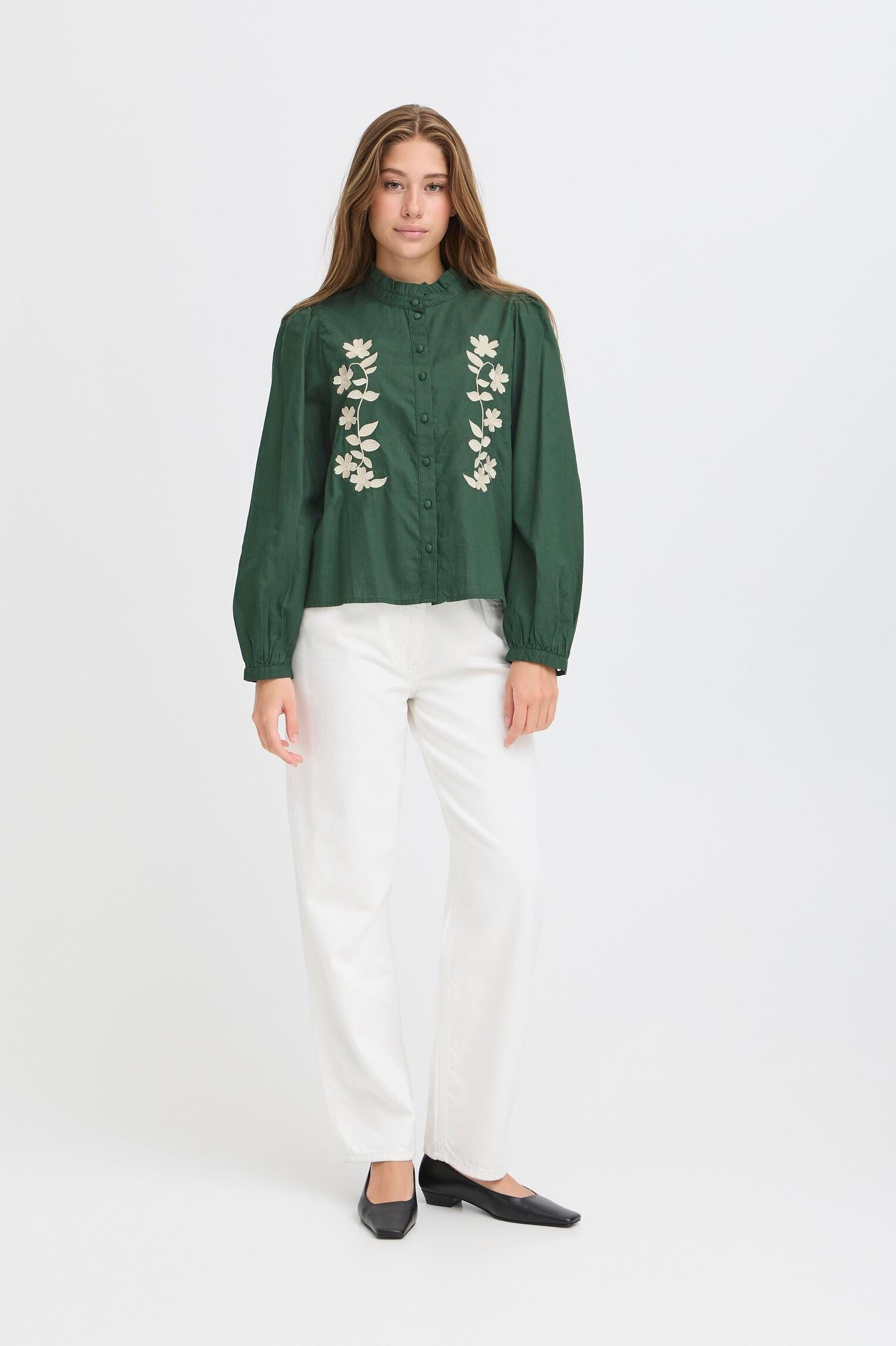 Blouses met lange mouwen IHZAROLA SH2 dames groen Ichi Blouses met lange mouwen IHZAROLA SH2 dames groen PINENEEDLE