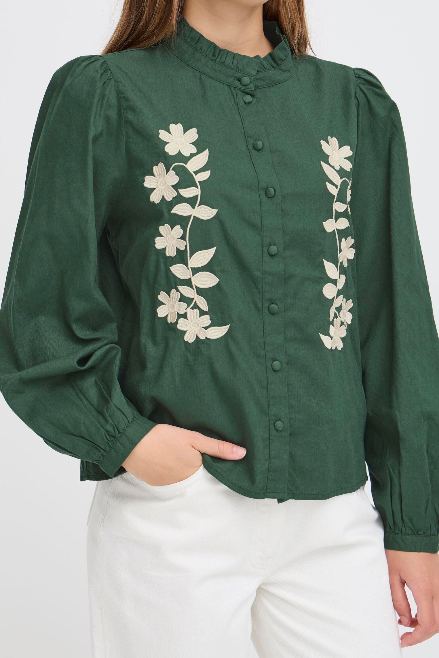 Blouses met lange mouwen IHZAROLA SH2 dames groen Ichi Blouses met lange mouwen IHZAROLA SH2 dames groen PINENEEDLE
