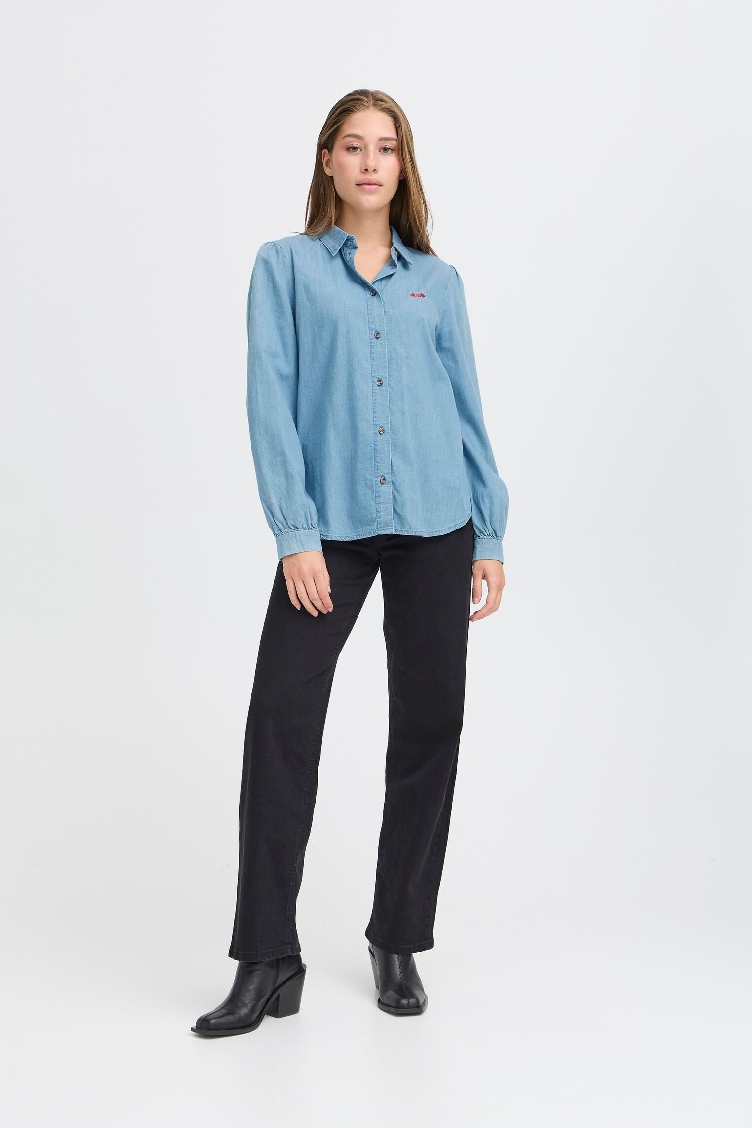 Lange mouw overhemden IHBARCY SH dames blauw Ichi Lange mouw overhemden IHBARCY SH dames blauw Light blue