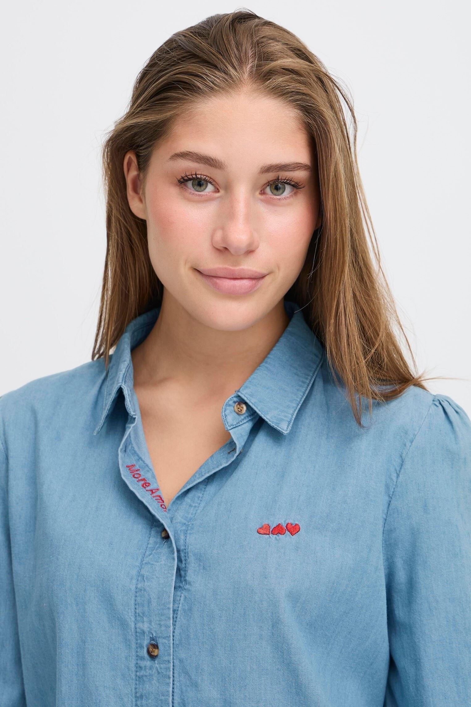 Lange mouw overhemden IHBARCY SH dames blauw Ichi Lange mouw overhemden IHBARCY SH dames blauw Light blue