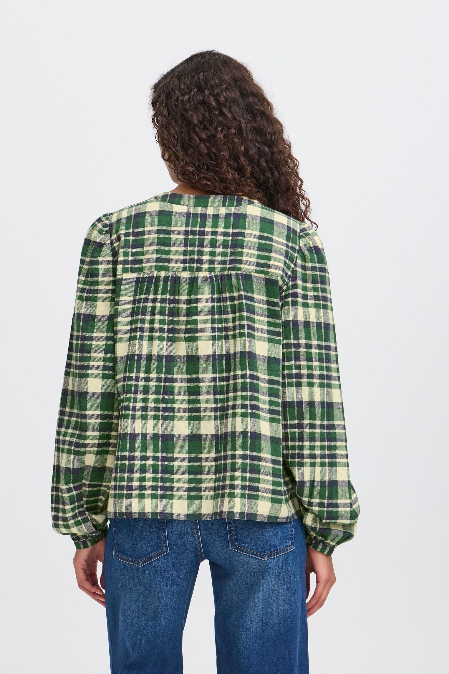 Blouses manches longues IHTAMANNA SH2 femme vert Ichi Blouses manches longues IHTAMANNA SH2 femme vert Pineneedle Check