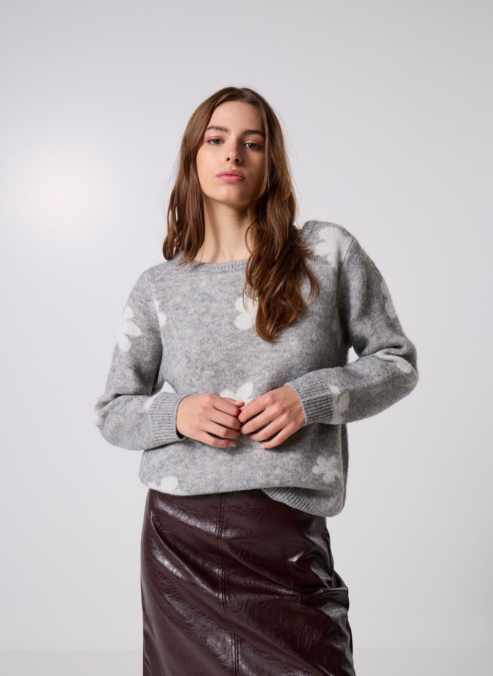 Pullover IHKAMARA LS23 damen grau Ichi Pullover IHKAMARA LS23 damen grau Grey Melange