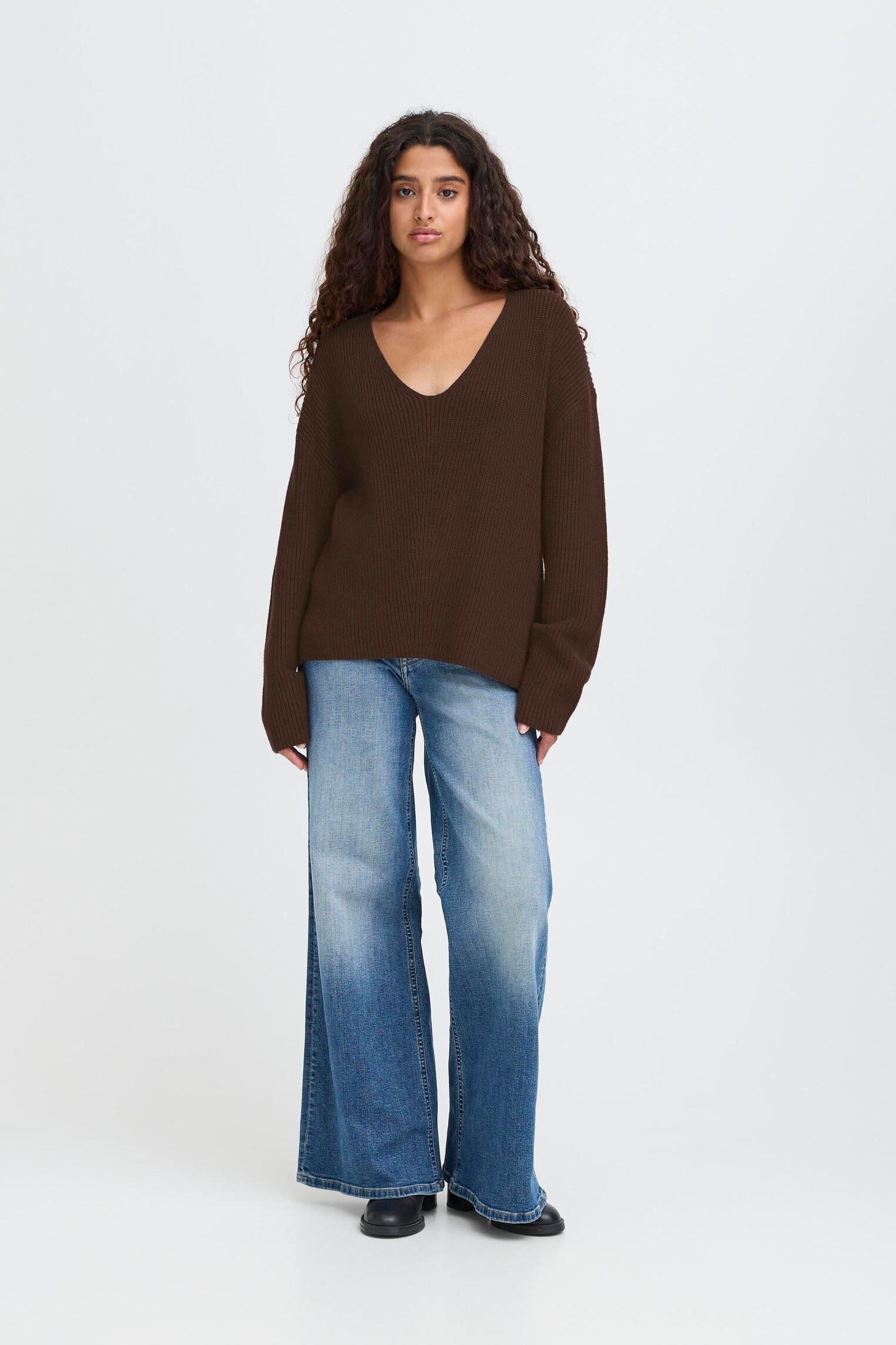 Pulls IHCHANA LS2 femme marron Ichi Pulls IHCHANA LS2 femme marron Coffee Bean