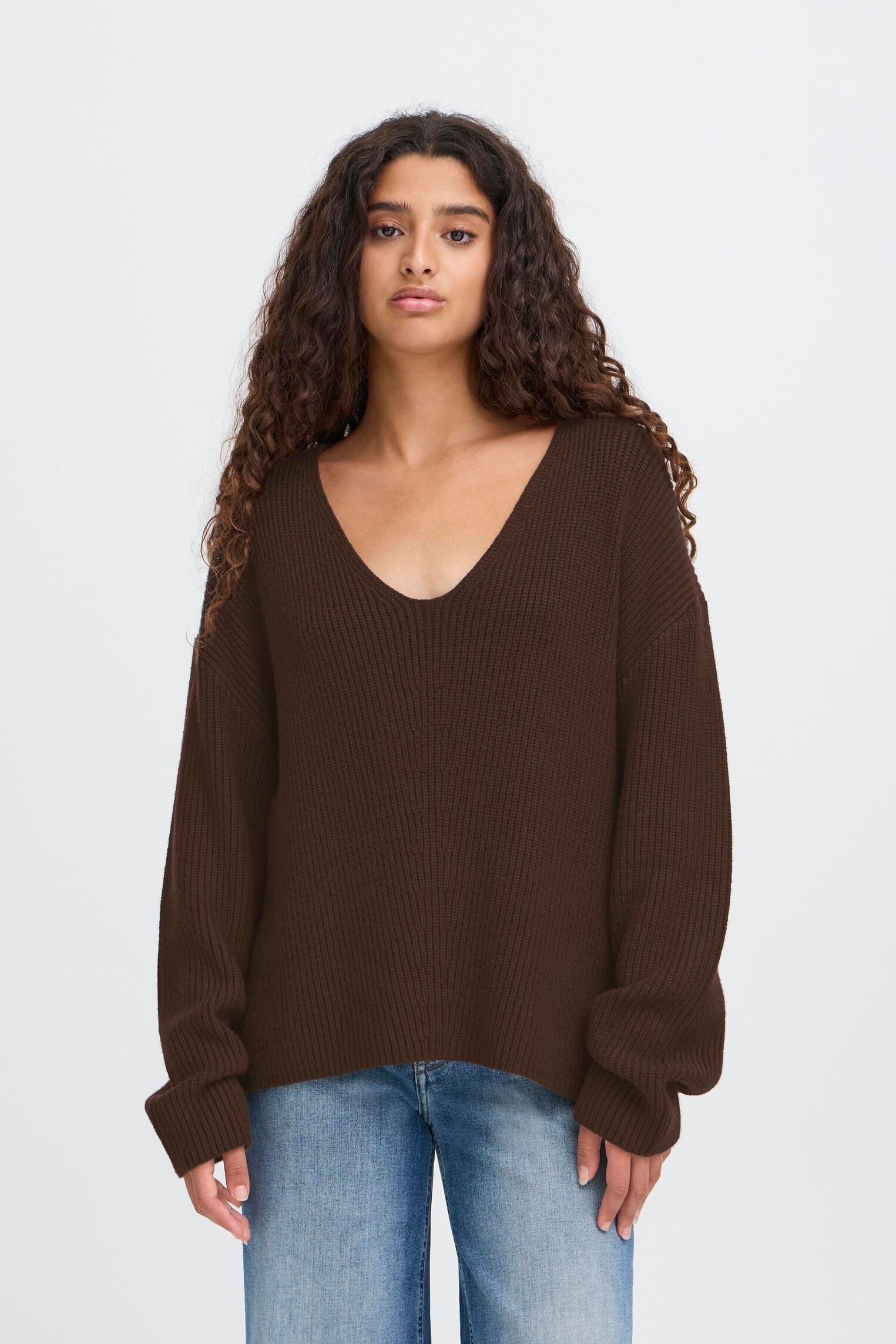 Pulls IHCHANA LS2 femme marron Ichi Pulls IHCHANA LS2 femme marron Coffee Bean