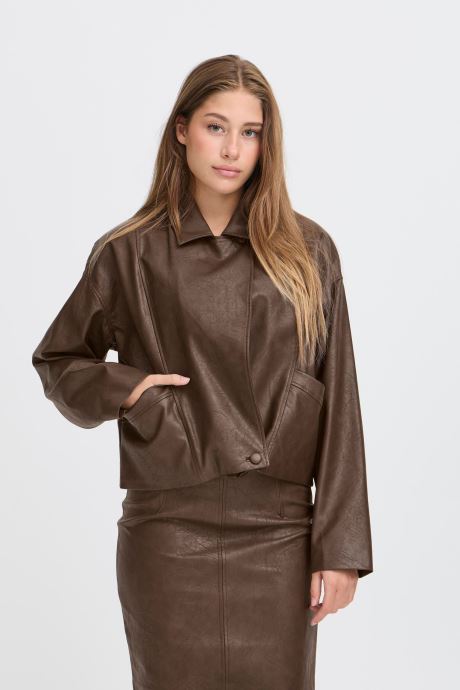 Ichi Vestes en cuir IHKILAVI JA femme marron