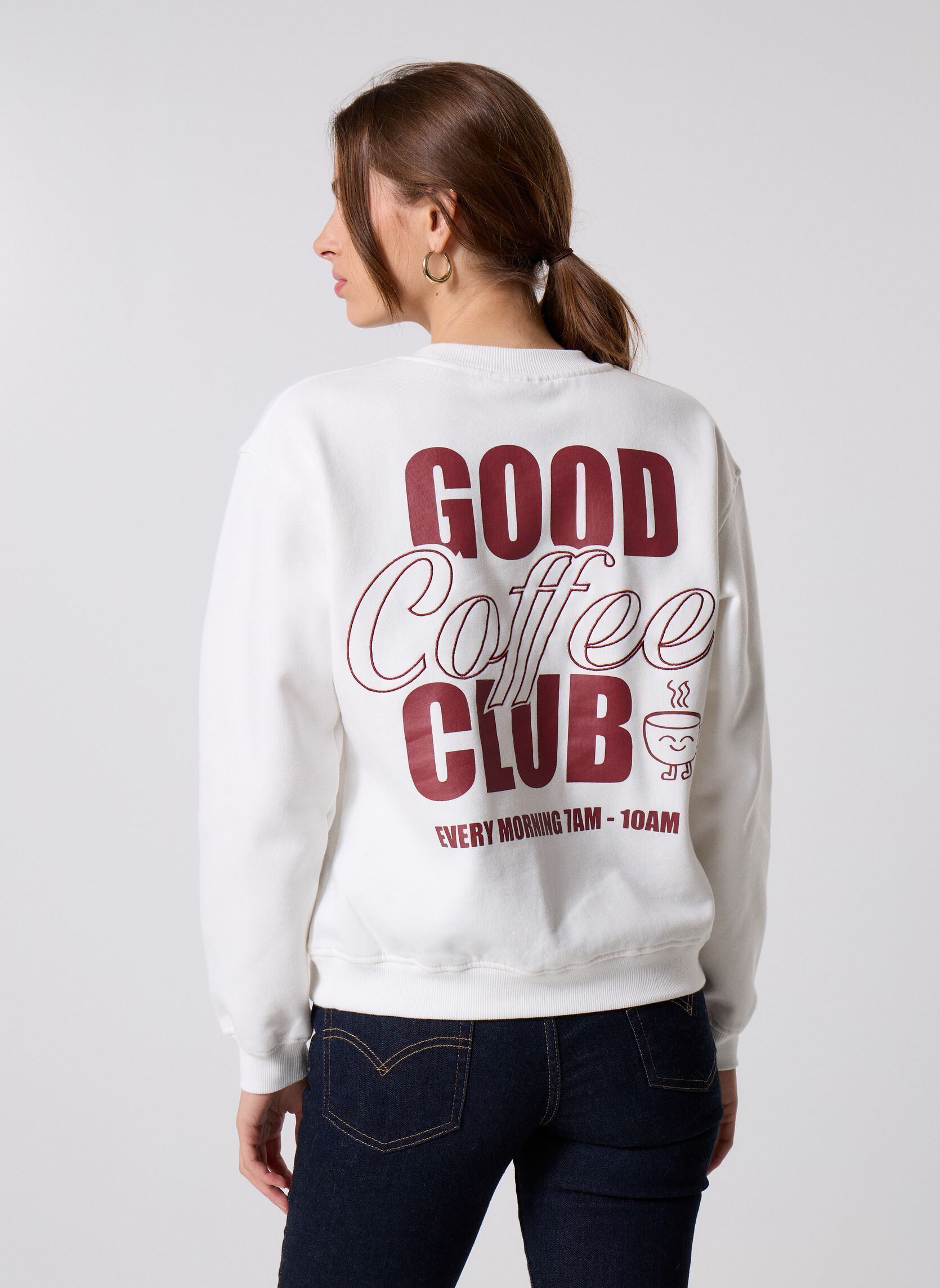 Sweatshirts IHMERELLA BRUSHED SW damen weiß Ichi Sweatshirts IHMERELLA BRUSHED SW damen weiß Cloud W. Red Dahlia