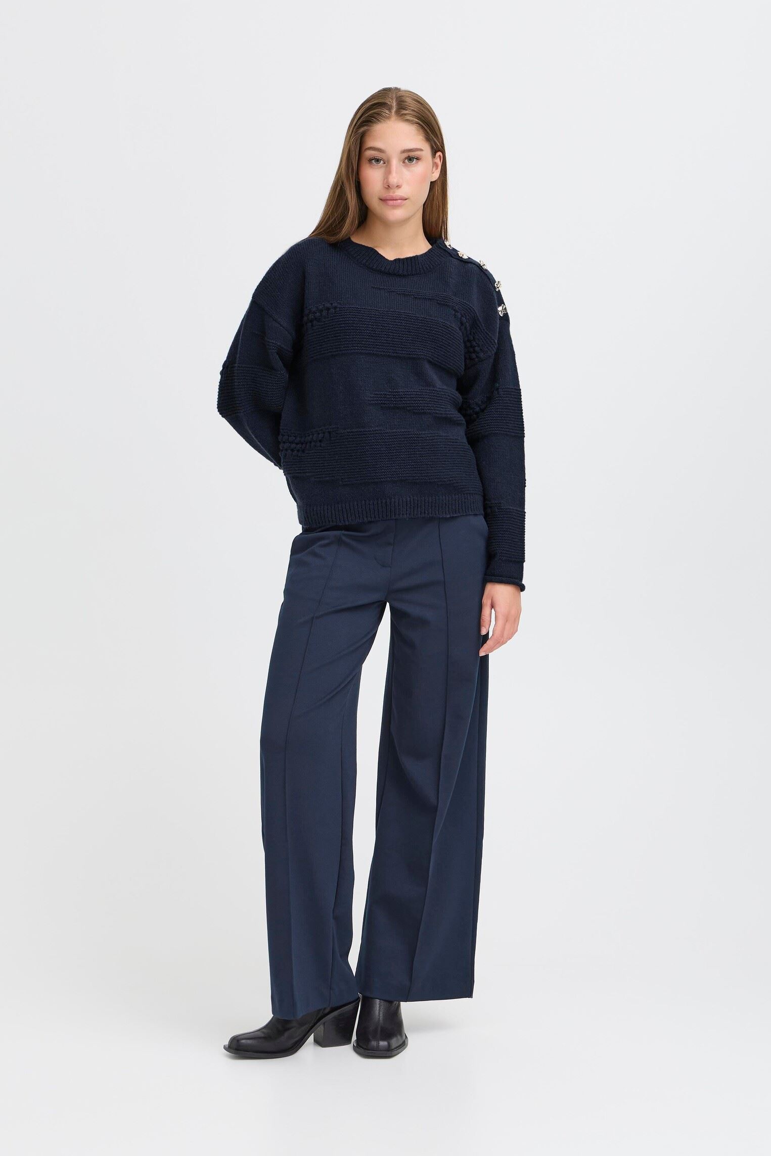 Pulls IHASTRA LS3 femme bleu Ichi Pulls IHASTRA LS3 femme bleu Total Eclipse