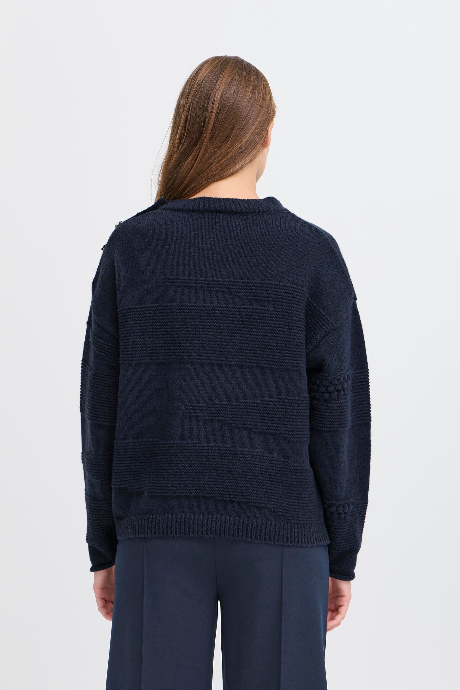 Pulls IHASTRA LS3 femme bleu Ichi Pulls IHASTRA LS3 femme bleu Total Eclipse