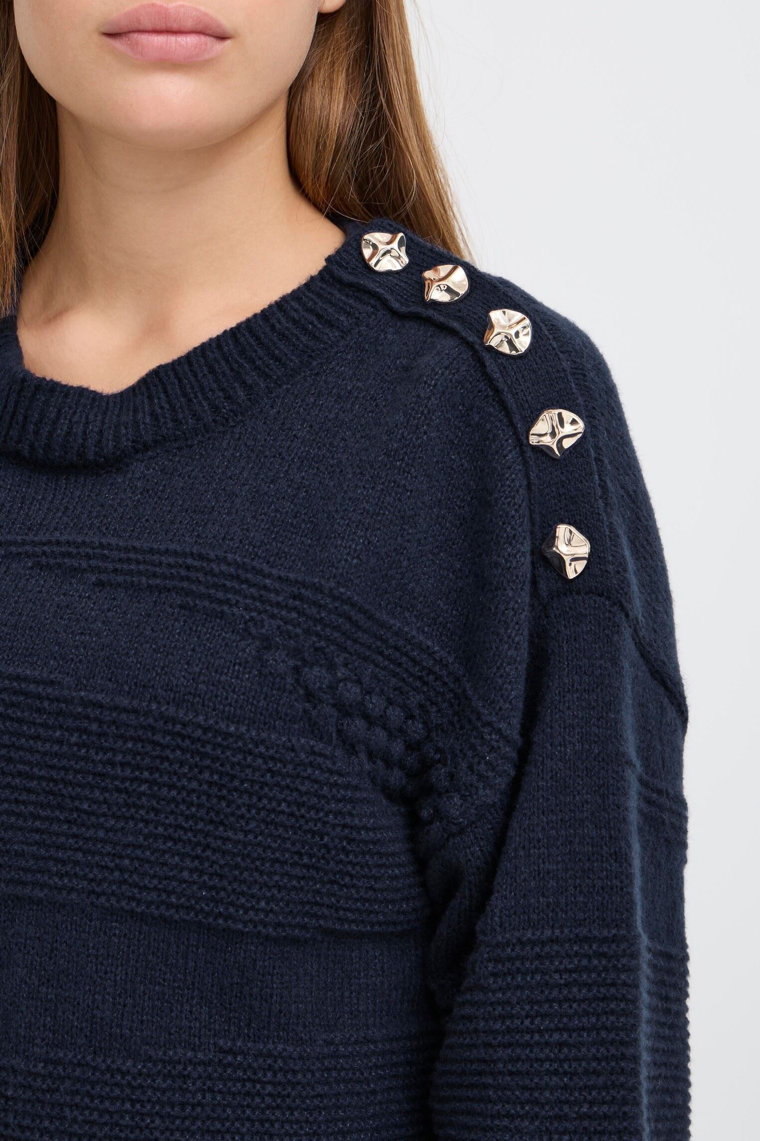 Pulls IHASTRA LS3 femme bleu Ichi Pulls IHASTRA LS3 femme bleu Total Eclipse