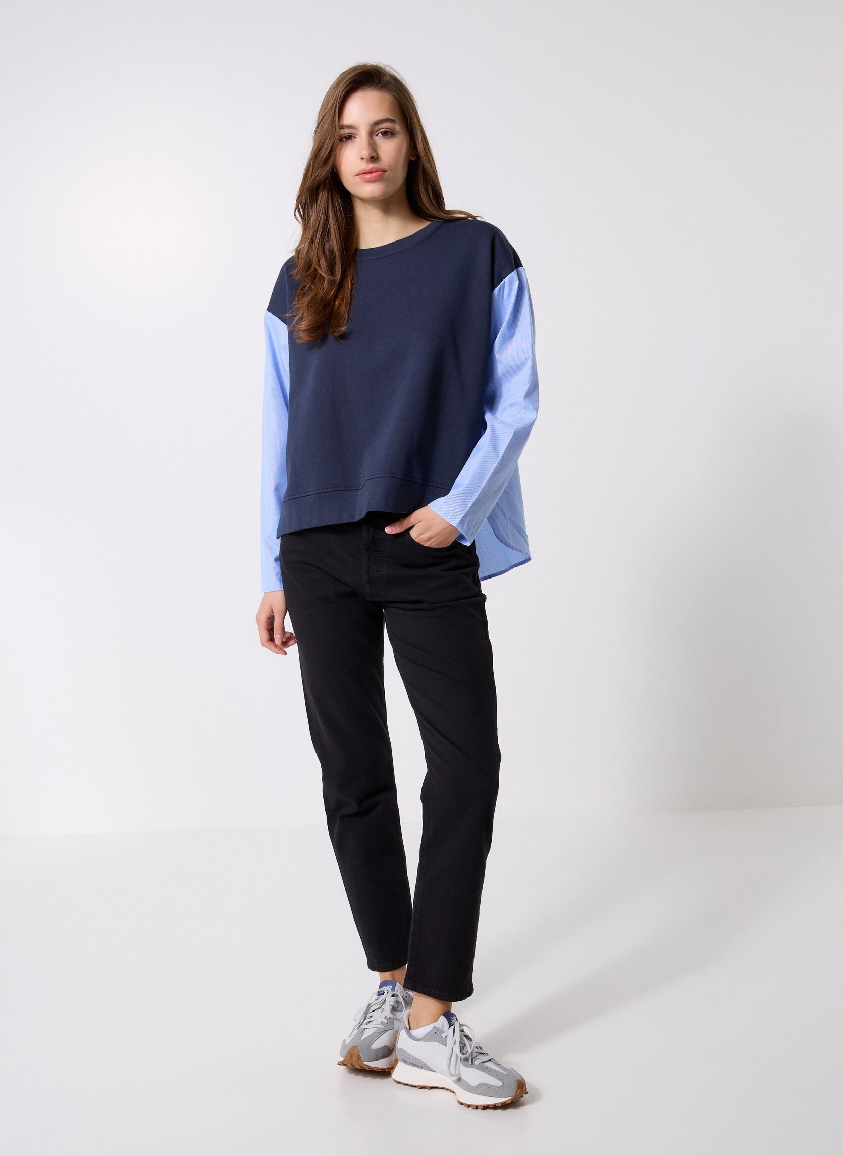Sweater IHPALONA SW dames blauw Ichi Sweater IHPALONA SW dames blauw Total Eclipse